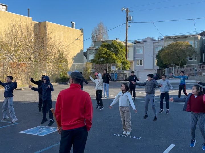 A new semester has started! Students get back into the swing of school via morning exercise 😊 Our mascot Luna makes sure that poses are correct! 😅