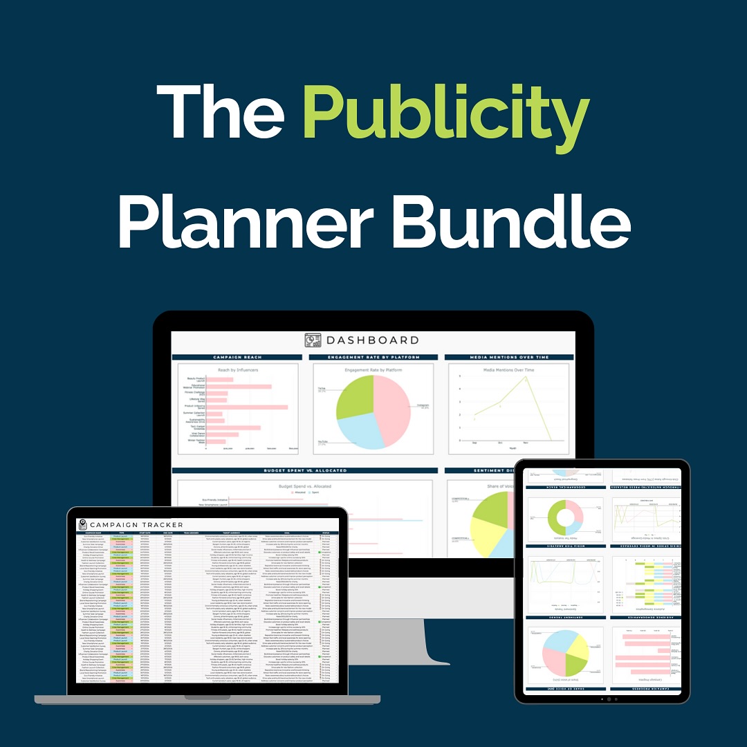 The Publicity Planner Bundle by DVYA is here to help you organise, execute, and track your publicity strategy with ease.
Inside this ultimate toolkit, you’ll find:
• An 8-page PDF planner 📝
• 14 tabs of structured tracking in Google Sheets 📊
From defining your goals and crafting pitches to tracking progress and measuring results, this bundle helps you stay on top of every detail. Perfect for business owners, freelancers, and PR professionals who want to optimise their publicity efforts with clarity and precision.
💡 Why You’ll Love It:
• Expertly crafted with experience and practical tools.
• User-friendly and reusable year after year.
• Instant access upon purchase.
Click the Tools & Resources link in the bio to grab yours today 🔗
Happy PR planning! 🦋
#dvya #publicity #pr #prtoolkit #media #planner #contentmarketing #publicityplanner #prplanner