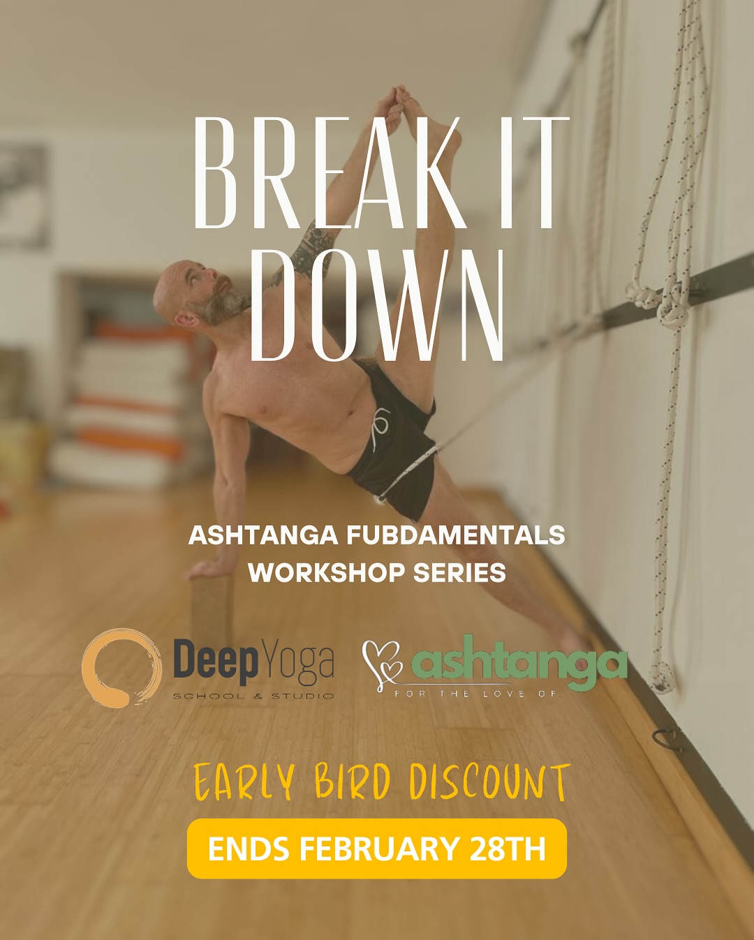 🧘♂️ Break It Down: Ashtanga Fundamentals Workshops 🧘♀️
Join us for three transformative workshop sessions designed to explore and deepen your Ashtanga Vinyasa Yoga practice. Perfect for anyone looking to deepen their understanding of Ashtanga Yoga, from beginners curious about the foundations to experienced practitioners seeking to enhance their practice.
✨ First Workshop: Transitions and Floating in Ashtanga Yoga ✨ 📅 Date: Saturday, March 29th 👨🏫 Instructor: Jake Duckworth
Dive into the dynamic transitions and floating techniques of Ashtanga Yoga! Jake will break down the jump-back, jump-through, and floating (jumping back and forward) into manageable steps, helping you develop the strength, flexibility, and understanding to deepen your vinyasa practice. Explore transitions like the Chakrasana Roll Back, Bujipisana to Tittibasana to Bakasana, and more.
✨ Second Workshop: Mastering Hip-Openers ✨ 📅 Date: Sunday, April 27th 👩🏫 Instructor: Helen Cole
Focus on challenging hip-opening poses such as Baddha Konasana, Marichyasana, Eka Pada Sirsasana, Kurmasana, and Supta Kurmasana. Helen will guide you through the correct positioning and techniques to achieve optimal alignment and avoid injury.
✨ Third Workshop: Exploring Backbends ✨ 📅 Date: Sunday, May 25th 👩🏫 Instructor: Jess Rose
Backbends can be invigorating and fun! Jess will take you on a journey through backbending in the Ashtanga tradition, from fish pose to deeper backbends. Learn to balance strength and surrender, and leave with tools to feel safe and confident in your backbending practice.
🌟 Don’t miss out on this opportunity to deepen your Ashtanga practice! 🌟
AshtangaYoga #YogaWorkshops #YogaPractice #YogaCommunity #AshtangaFundamentals #YogaJourney
