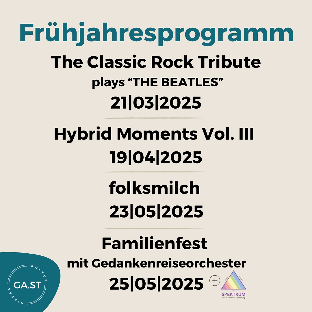 Spring sounds amazing, our lineups are out! 🎶🌸
@altefeuerwehrhalle
‼️ WICHTIGE MITTEILUNG ‼️
Das Konzert „The Classic Rock Tribute“ plays „THE BEATLES“🎶 muss krankheitsbedingt verschoben werden.
📅 Neuer Termin: 10|05|25
📍 Alte Feuerwehrhalle Gallneukirchen
Alle, die bereits Tickets gekauft haben, finden weitere Informationen auf unserer Webseite. Vielen Dank für euer Verständnis! 🎸🎤
Ticketlinks in Bio