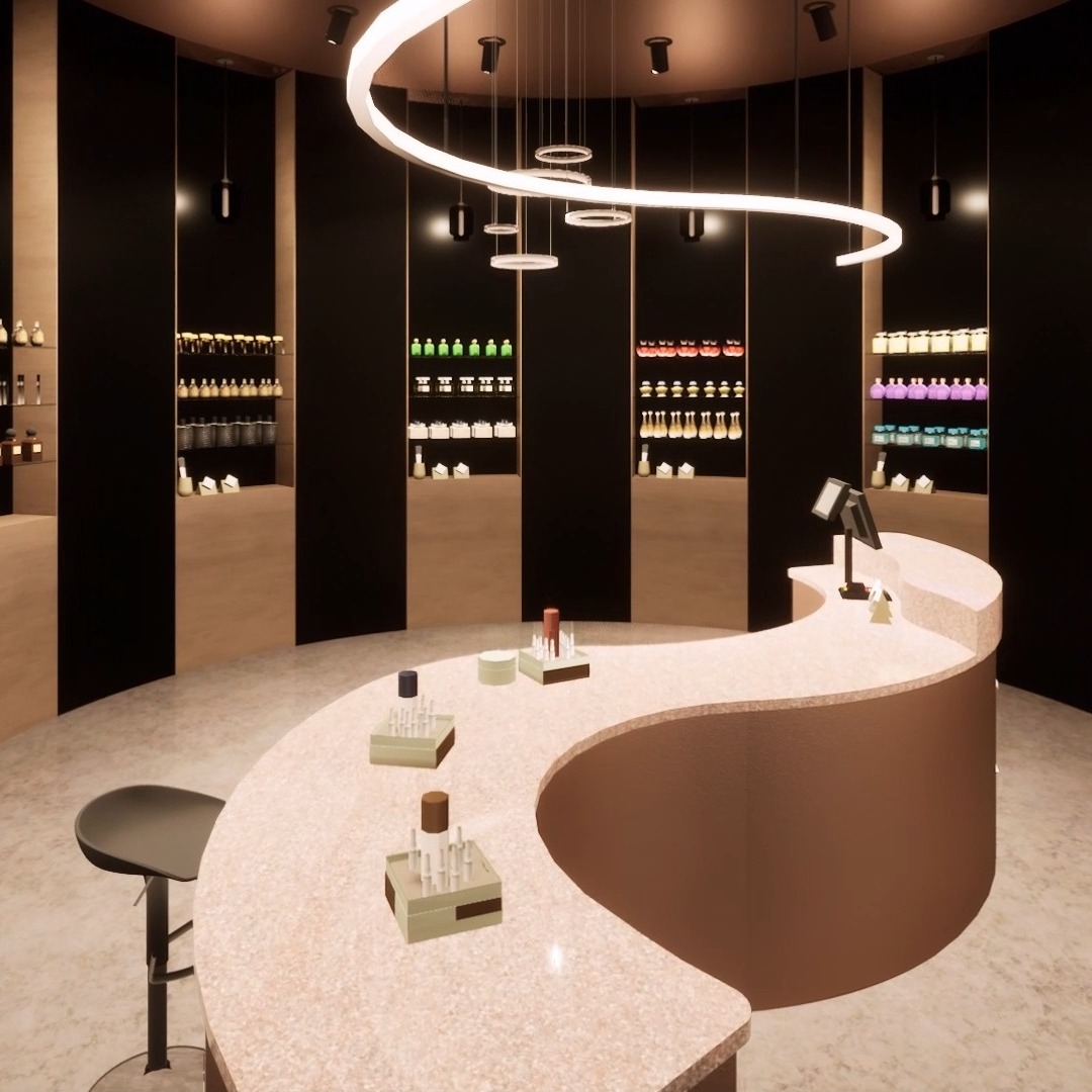 ✨ Elevating Retail Experiences Through Design ✨
A seamless fusion of elegance and functionality—this high-end perfumery concept is designed to enhance the customer journey and elevate brand identity. 🖤✨ With fluid architectural lines, warm textures, and strategic lighting, the space invites exploration while ensuring a luxurious and immersive shopping experience.