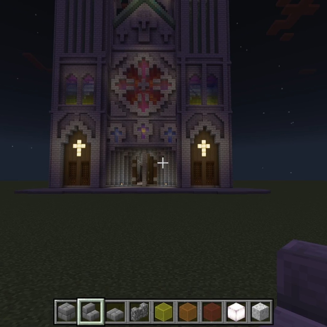 I also put in a little more stained glass and floors above the main domes. Again, as a nod towards how this cathedral would work in the "survival" version of the game, I added passageways that allow access to the roof areas which I will probably turn into offices and maybe bedrooms or something (for the monks of priests to live in).