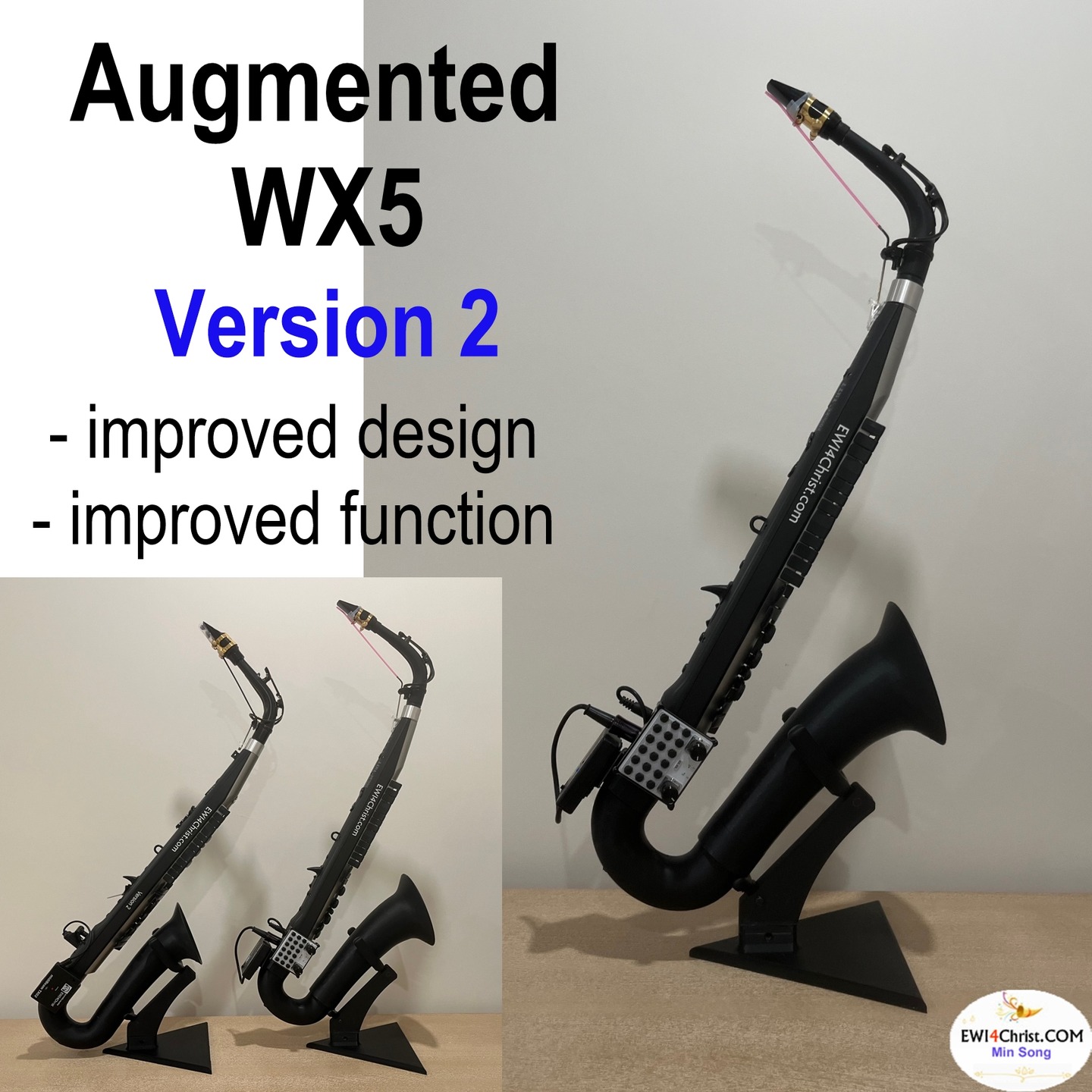 Believe it or not, I was fortunate to recently acquire a brand-new Yamaha WX5. Right after completing my augmented WX5 project using my very old unit, I developed Version 2 with a slightly different design—featuring a larger bell, a shorter body, and expanded MIDI functionality with the addition of the NM2 module.
Version 2 is designed as a closed breath system with a more sensitive bite sensor for enhanced expressiveness. I believe there may be no more brand-new units left in existence. This is a new WX5 alto midi saxophone!
#ewi #windcontroller #ewi4christ