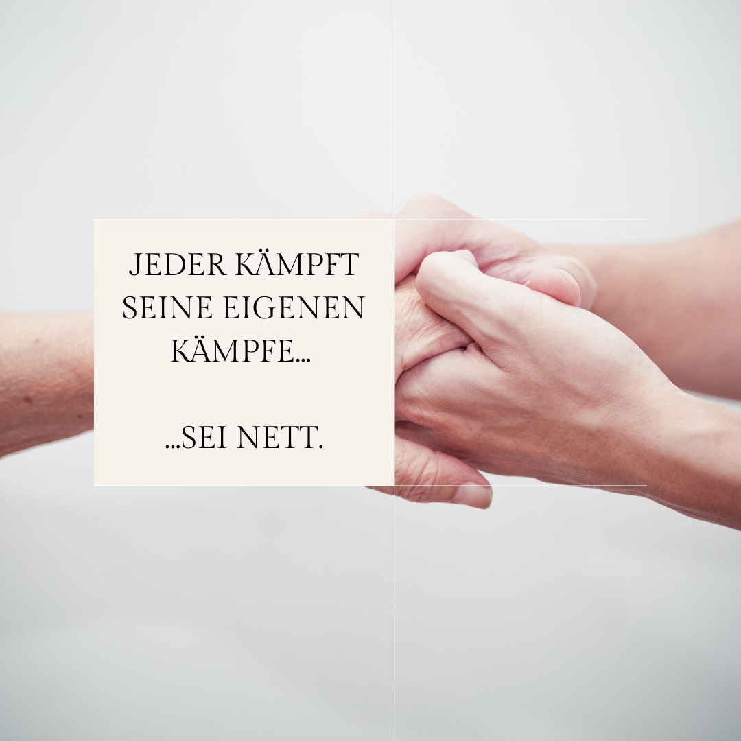 Jeder kämpft seine eigene Kämpfe...
...sei nett.
🌿🤔 Manchmal vergessen wir, dass wir alle Menschen sind.
Jeder trägt seine eigene Geschichte / Rucksack mit sich.
Lasst uns versuchen, weniger zu urteilen und mehr zu verstehen.
Jede Geste der Hilfe zählt und kann viel bewirken. 🌟
Am Ende des Tages sind wir alle nur Menschen.
#Menschlichkeit #Verständnis #JedeGesteZählt #seinett #hilfsbereit #freundlich #Respekt #respektvoll #Achtsamkeit #hilfe #menschen #einerfüralle #allefüreinen #urteilsfrei #schweiz #welt #Gesundheit #psychischegesundheit #empathie #fürsorge #sozial #depression #psychischeerkrankungen #swiss #health #mentalhealth