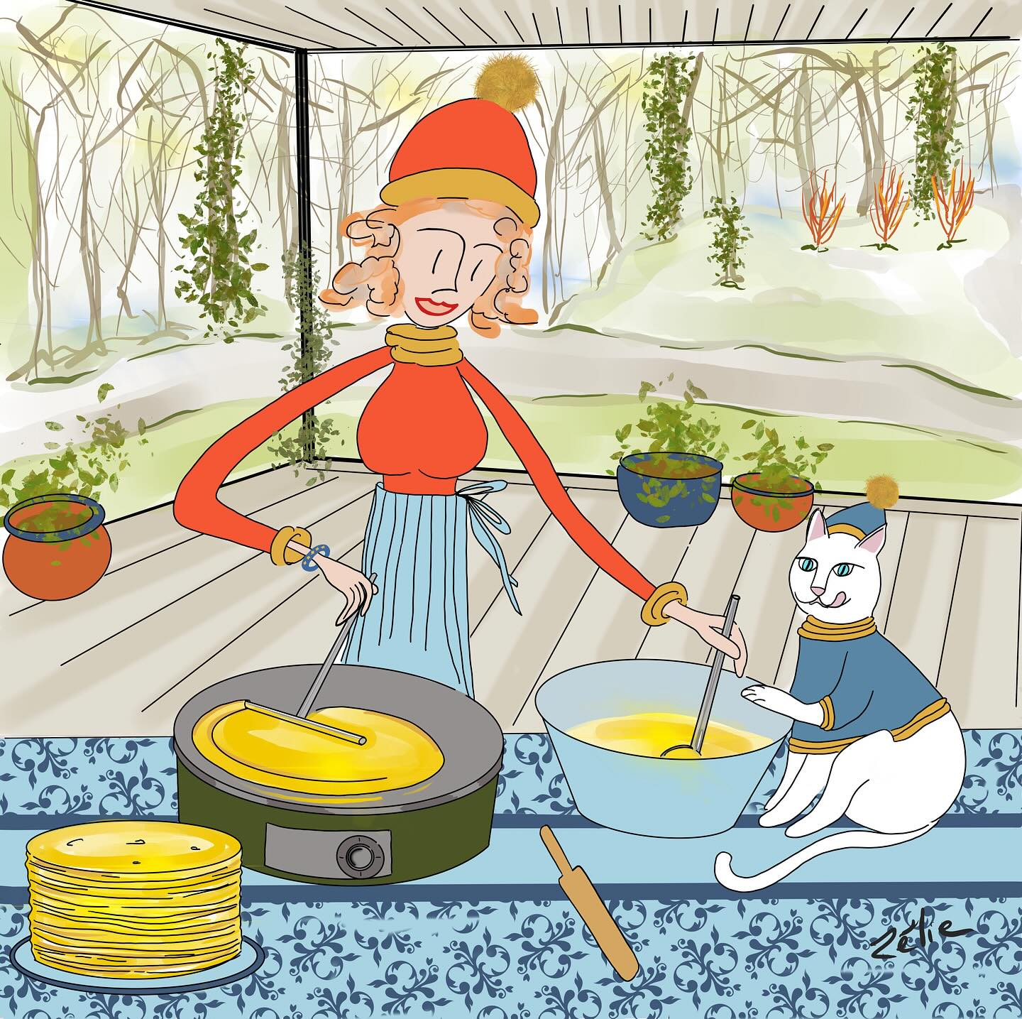 C’est la #chandeleur !!! #crepes #crêpes #krampouezh à gogo! 😋 #delicieux #cuisine #dessert #drawings #dessin