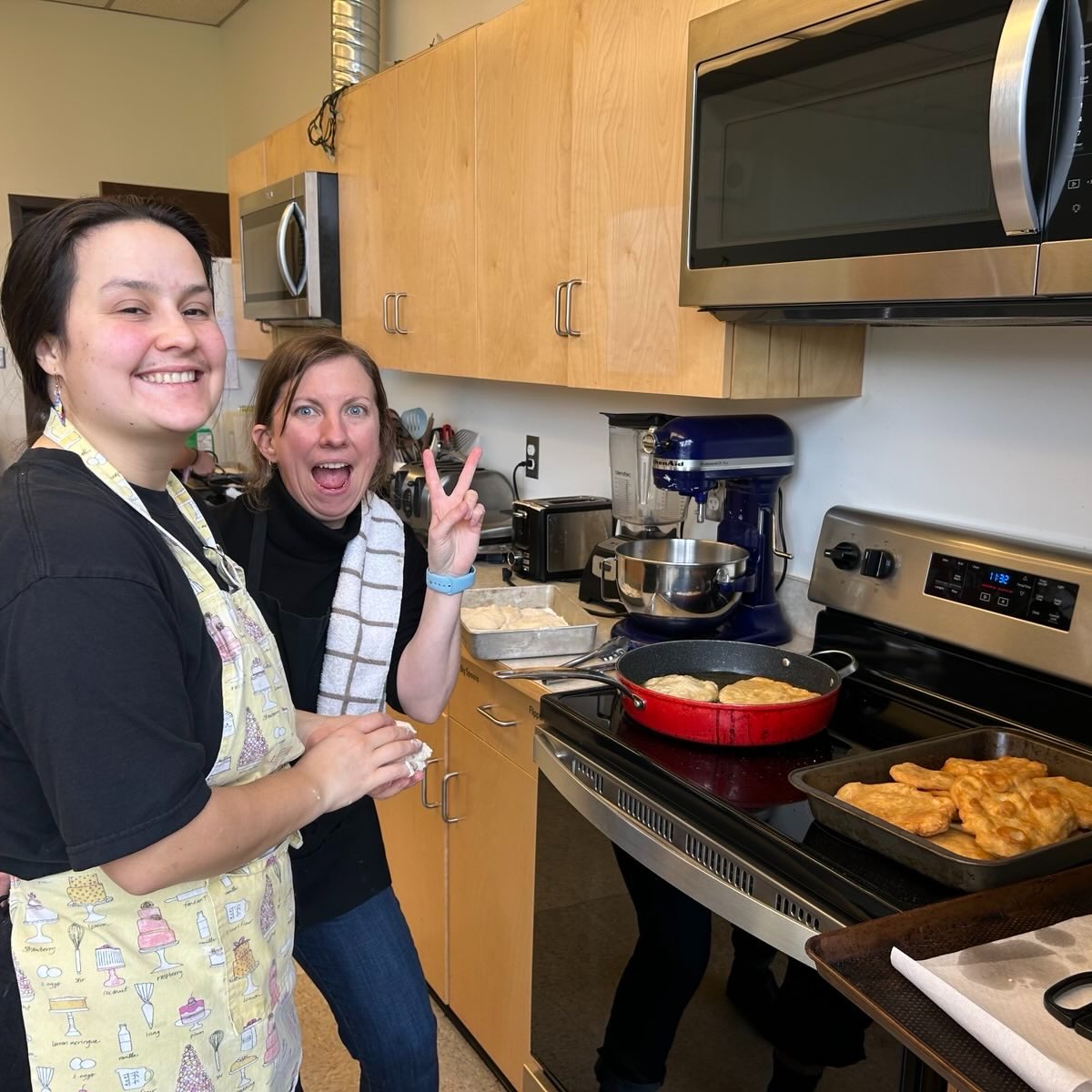 This week's community lunch was Bannock Tacos with a much loved member of our Artemis community!