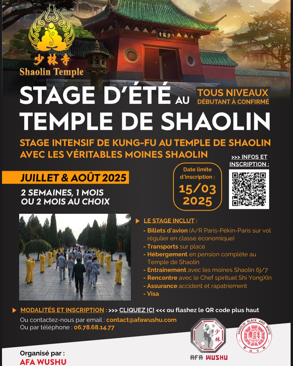 Venez nous rejoindre pour cette nouvelle aventure qui s’annonce encore plus intense que l’édition précédente 🤩🔥
Pour plus d’informations : contact@afawushu.com