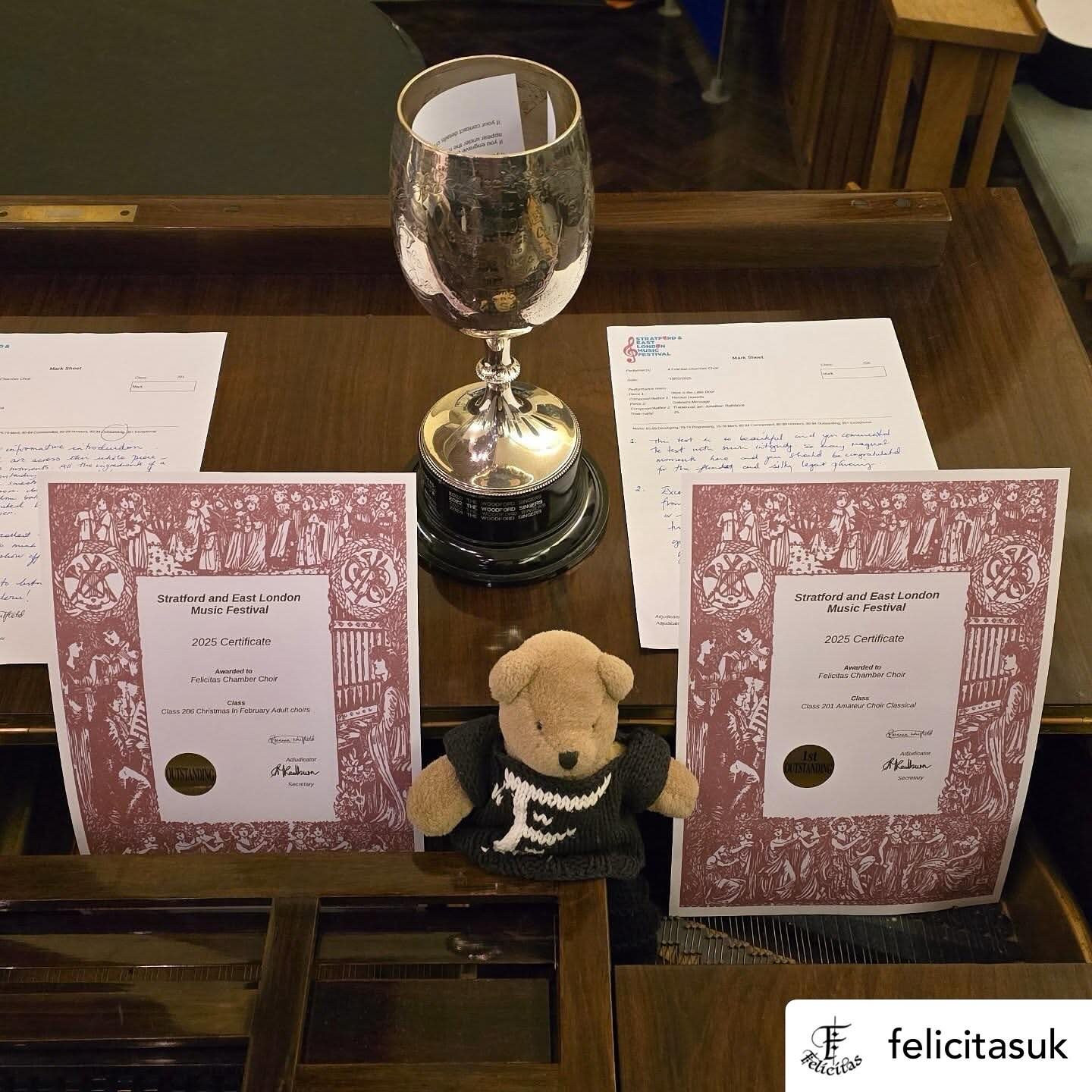 Posted @withregram • @felicitasuk Success for Felicitas in the Stratford Music Festival where we won the Throne Challenge Cup. It was great to listen to so many fine choirs.