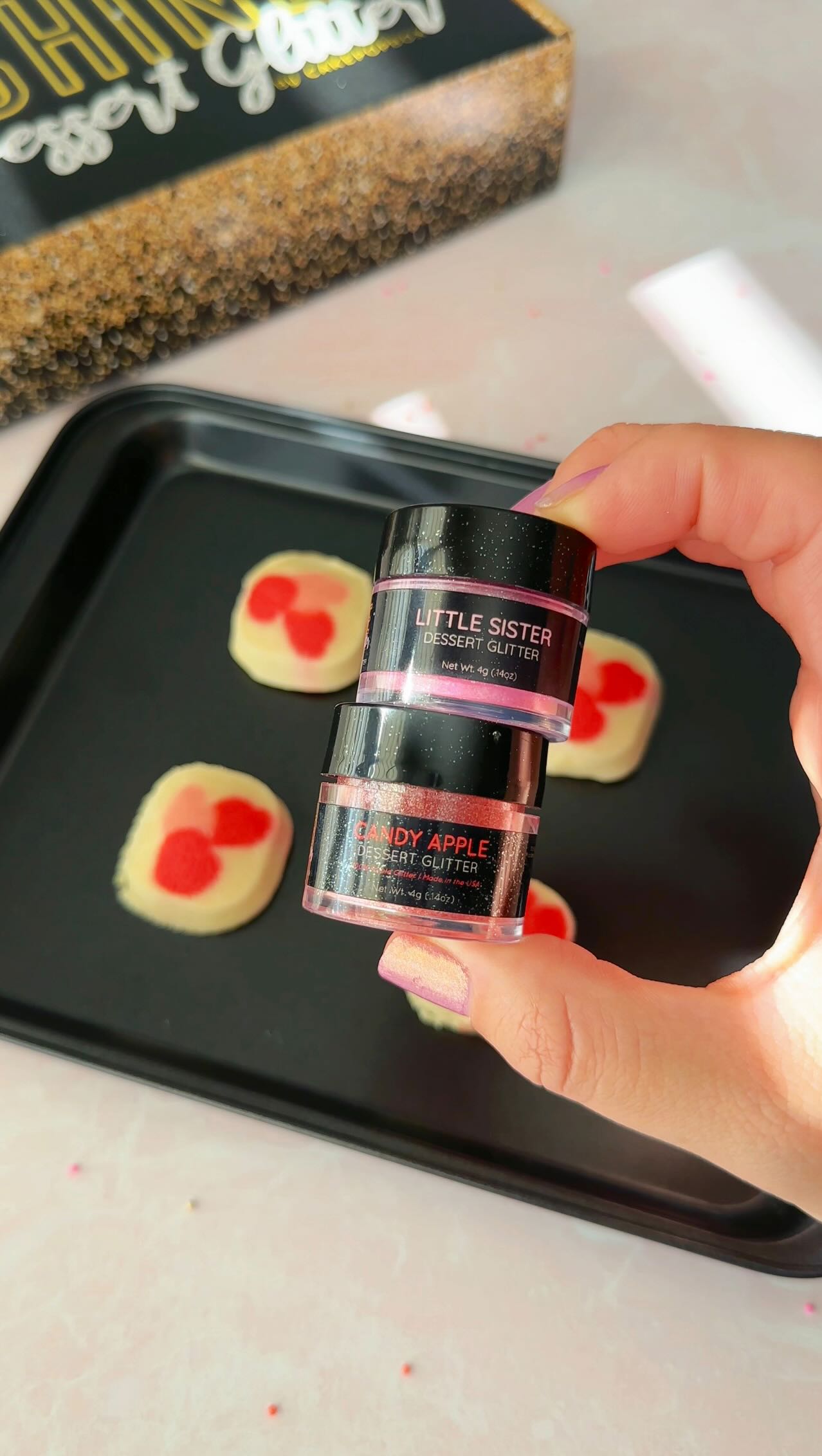 Give your store-bought cookies an upgrade with Shine Dessert Glitter!✨It’s an easy way to add some sparkle and make your everyday treats extra cute! 💖
Shop our Valentine’s bundles at www.shinedessertglitter.com! 💕
#EdibleGlitter #Valentines #ValentinesDay #ValentinesDayTreats #ValentinesBaking #SugarCookies #Pillsbury #Baking