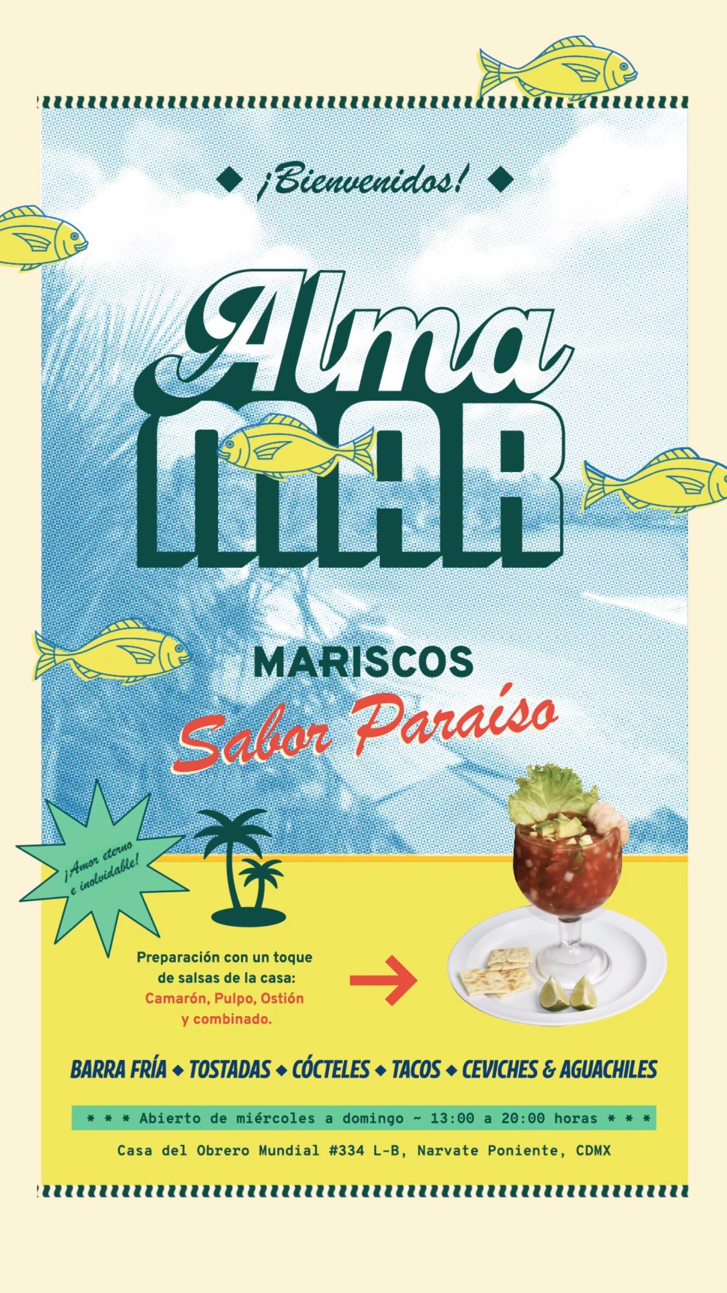 Mariscos sabor paraíso.
En colaboración con @formulatna
Almamar #sinalbur