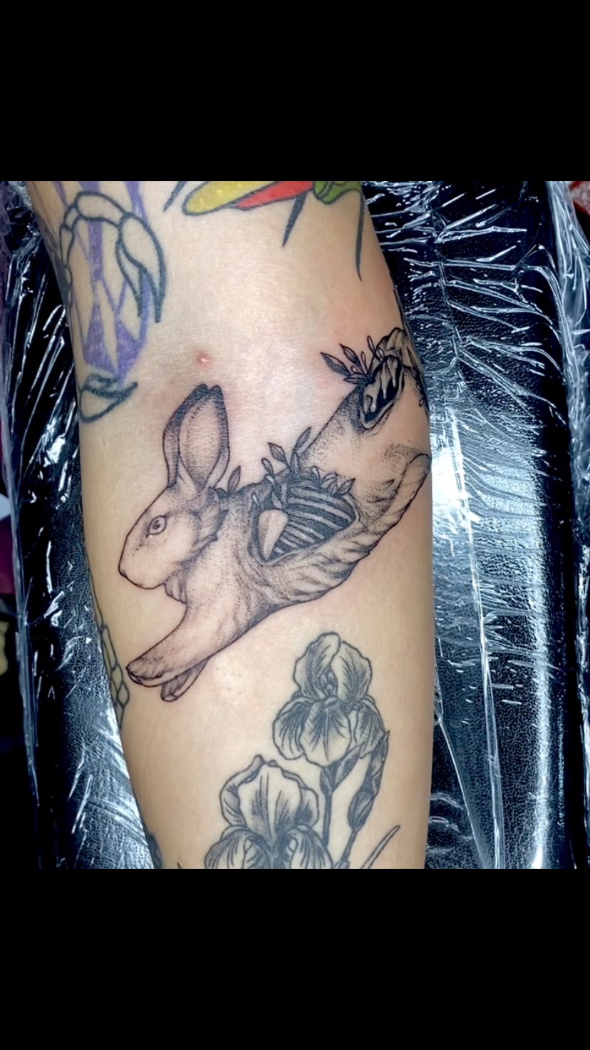 Zombie bun I got to knock out the first day of @minneapolistattooartsfestival 🐇 Thanks!