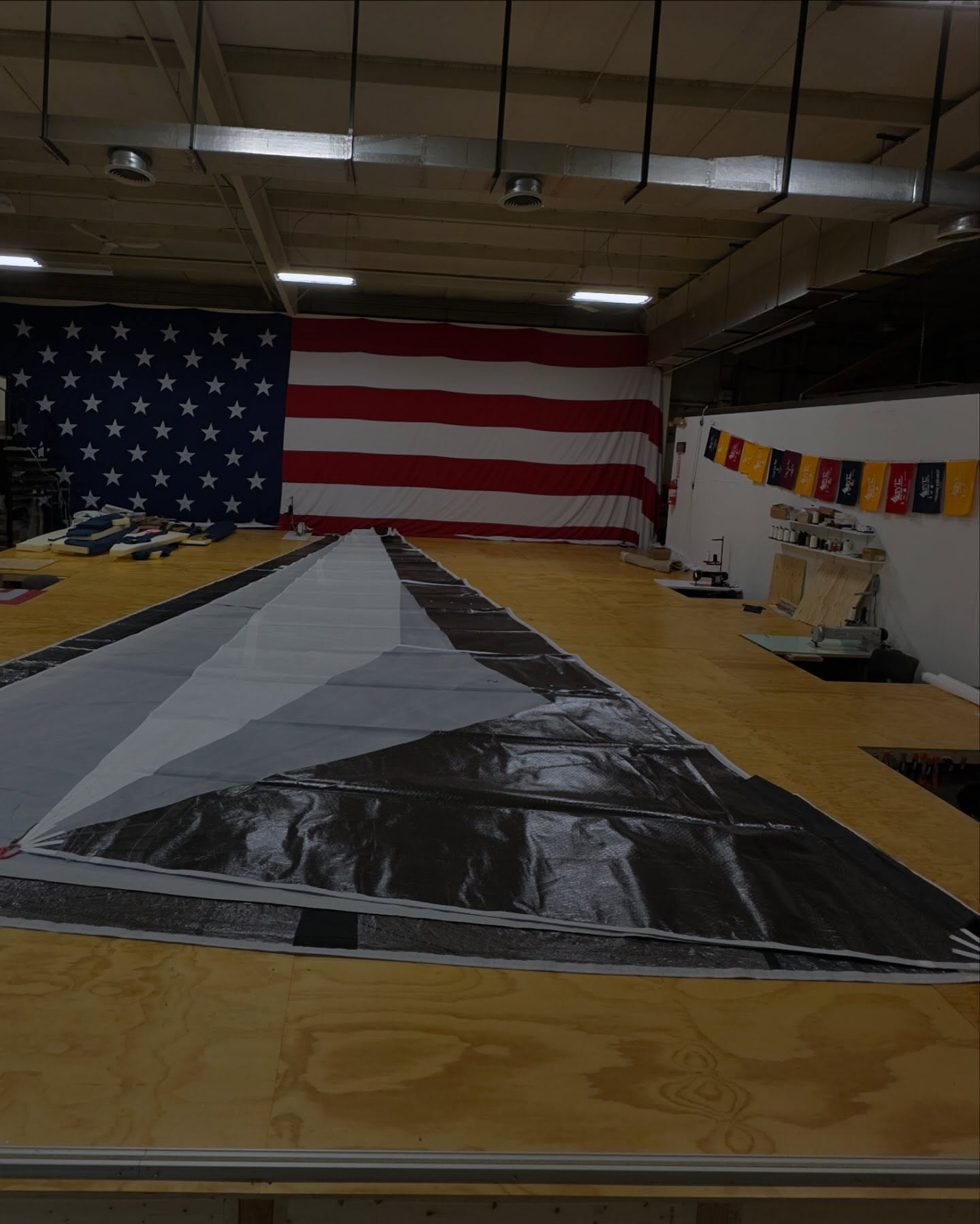 C&C 110 Heavy 95% (Frankensail)
-Full roach design
-Vertical furling RBS battens
-integral soft shackle clew
-AWS 18kts +
A years worth of sailcloth seconds went into this sail giving it the unique tricolor panel patterning, and of course the name from the crew. Along with a custom inhauler setup, the sail performs beautifully in heavy breeze, keeping the boat balanced with just the right amount of power.
