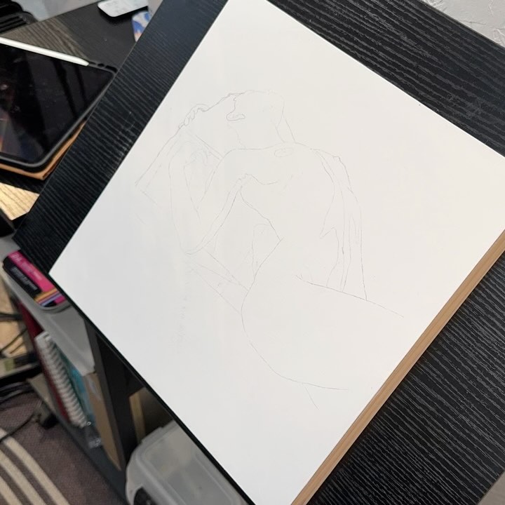 Quick under sketch for a small painting of this one