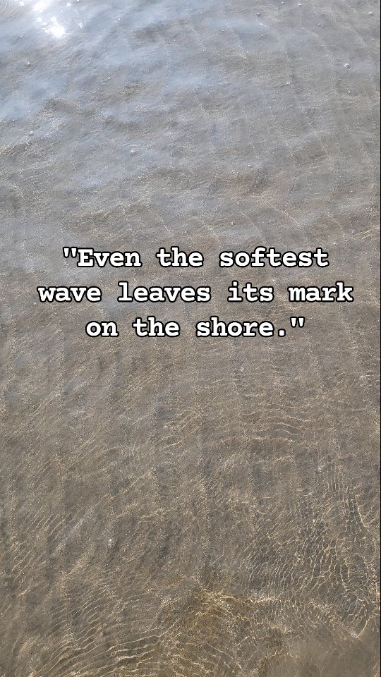 Life flows like water, shaping us with every twist and turn 🌊. Just as water gently molds the sand, our challenges and experiences carve out the best version of us over time 🏝️. Like waves meeting the shore, every moment leaves its mark, reminding us to embrace the process with patience and trust. Water doesn’t resist obstacles—it flows around them, finding new paths 🌊✨. In the same way, life teaches us to adapt, grow, and create beauty from the unexpected. Let life shape you, just as water shapes the shore—softly, powerfully, and endlessly 🌟💧.
#LifeFlow #EmbraceTheJourney #WaterWisdom #PatienceAndGrowth #AdaptAndGrow #LifeLessons #NatureInspires #ShapeYourLife #FlowWithLife #FindYourPath