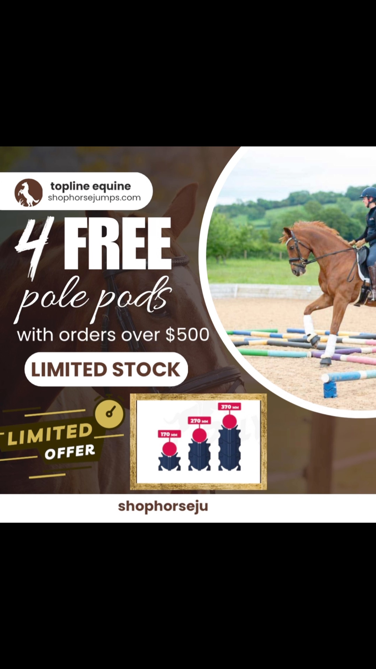 Level up your training sessions with our Pole Pods! 🐴💪 These versatile tools are perfect for building strength, improving balance, and refining your horse’s coordination. Whether you’re working on groundwork, pole work, or rehab exercises, Pole Pods help keep things dynamic and engaging for you and your horse.
✨ Special Offer: With orders over $500, you’ll receive 4 Pole Pods for FREE! Don’t miss out on this perfect addition to your training kit! 💙
#EquestrianTraining #PoleWork #ToplineEquine