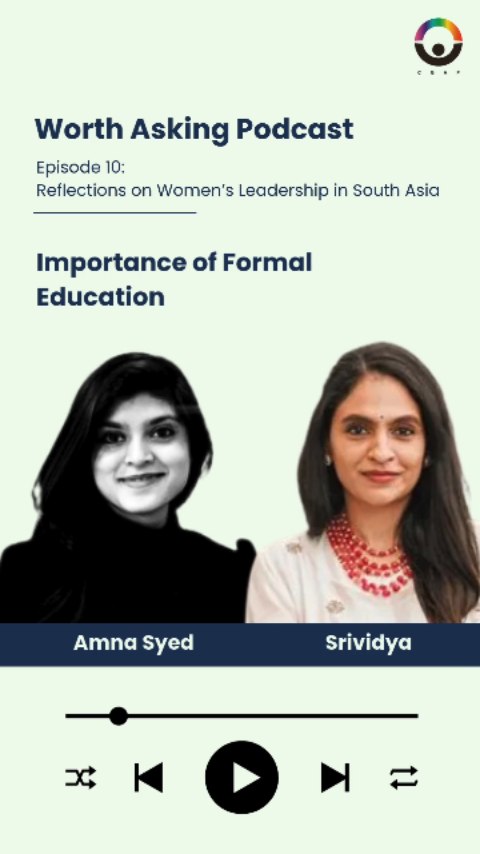 💬 How can education shape future leaders? 💬
In the Season 1 finale of the Worth Asking Podcast, Srividya reflects on her inspiring journey and explores how formal education plays a crucial role in empowering young women in South Asia to step into political leadership. 🗳️✨
🎧 Tune in to uncover the transformative power of education and mentorship! Link in bio/comments.
#WomenInPolitics #Leadership #PodcastSeasonFinale #YouthEmpowerment #RoleModels