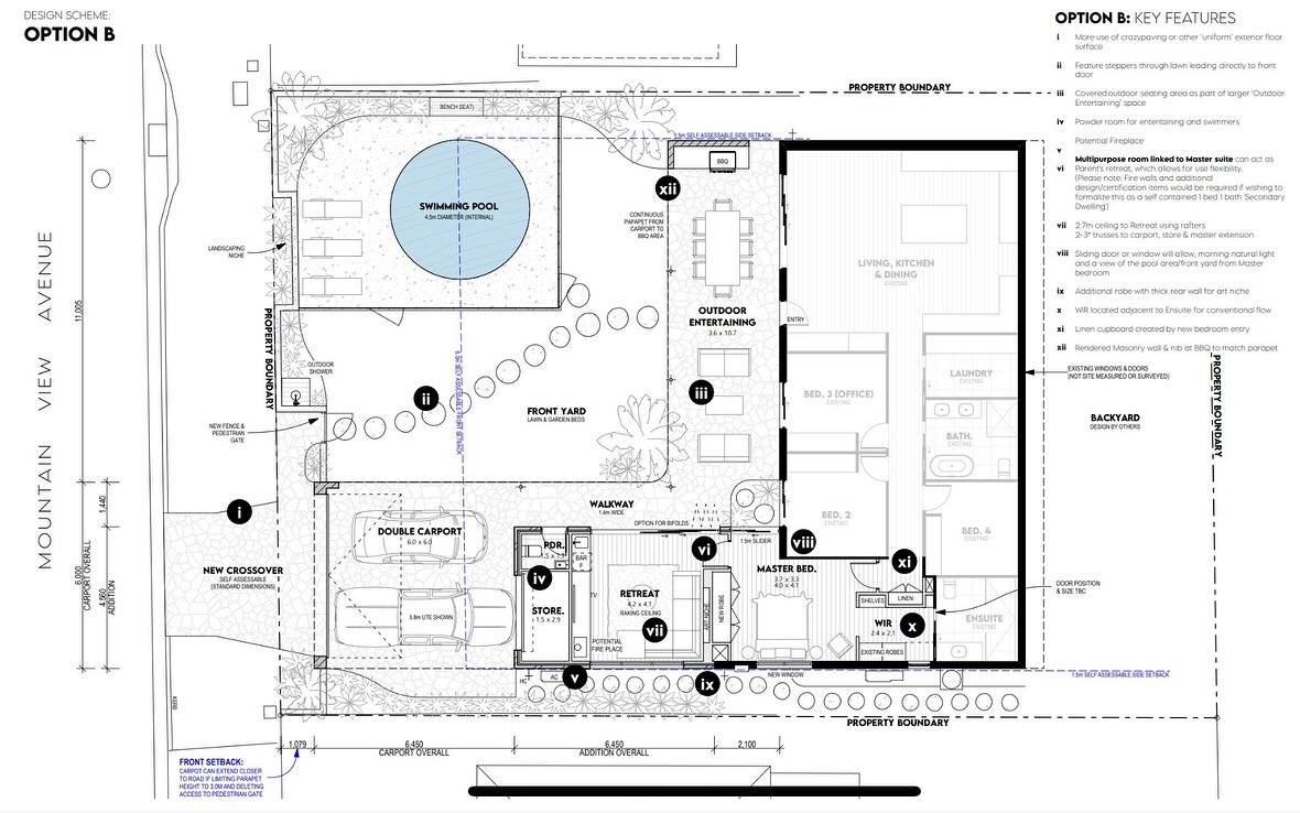 Our original concept design for value add addition and Palm springs inspired facade facelift
The original brick and tile houses’s shape is mostly hidden by the new additions modern roof which has a continuous parapet running its full length, return and carport frontage creating the monolithic look which has become so popular on the Gold Coast.
The project is almost complete by @4drenovations so stay tuned for some pics of the completed build!
Final design was approved by @platinumbuildingapprovals