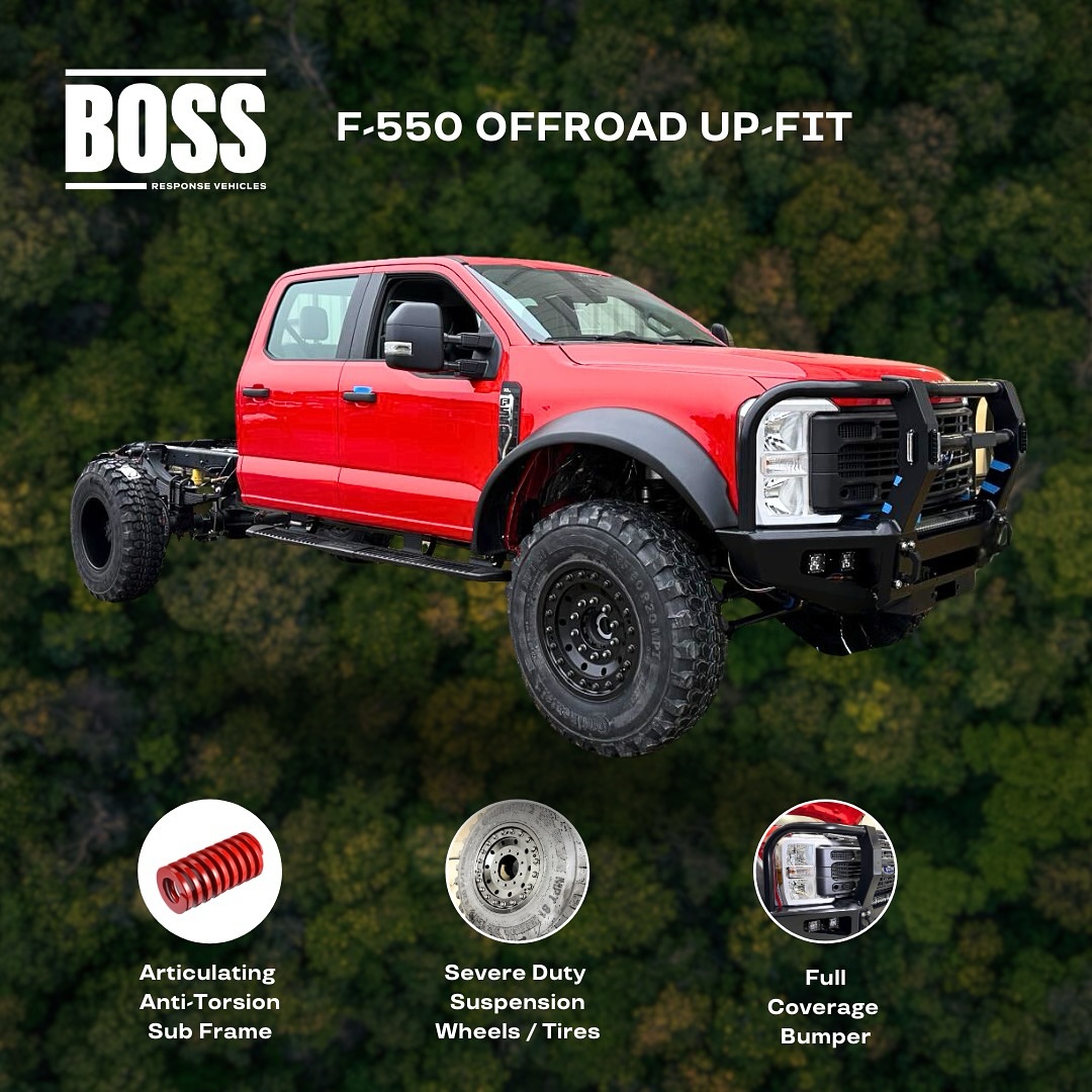 Built to conquer the toughest terrain, our F-550 Offroad Upfit delivers unmatched performance with the DBL Severe Duty Kit, full-coverage bumpers, DOT-approved lighting, and an articulating anti-torsion subframe.
Whether it’s extreme off-road rescues or rugged wilderness exploration, this powerhouse has you covered. Upgrade your fleet with the best in off-road innovation!
📲 Contact us today for more details.
#BossUpfitters #F550 #Ford #Rescue #Firerescue #wildland #ems #searchandrescue #SevereDuty #OffRoadPerformance #RescueReady #HeavyDutyTrucks #BuiltForAnything