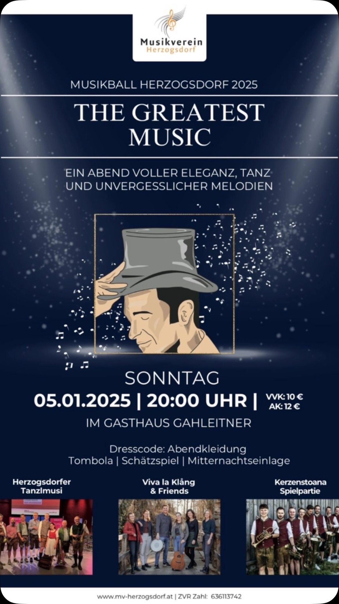 Der Musikball am 05.01.2025 im Gasthaus Gahleitner war ein voller Erfolg! Mit drei fantastischen Musikgruppen haben wir die Nacht zum Klingen gebracht und die Besucher begeistert. ✨ Die Atmosphäre war magisch und die Tanzfläche war nie leer! 💃🕺
Danke an alle, die diesen besonderen Abend mit uns gefeiert haben 🥳
#Musikball #Herzogsdorf #Tanznacht #mvh #musikvereinherzogsdorf #musinacht #schwingdastanzbein #thegreatestmusic #ballzeit #glamour #blasmusik #unvergesslichenacht #tanzliebe #ballgäste #tradition #glitzer #musikverein #ooebv #urfahrumgebung #music #thegreatestshowman #mitternachtseinlage #tanzen