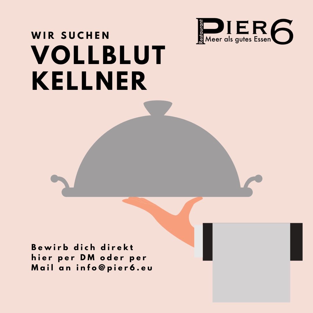 Wir suchen dich! Du hast Spaß an der Gastronomie und möchtest dich in einem jungen Team einbringen?
Dann melde dich bei uns!
#restaurant #pier6 #bremerhaven #team #job