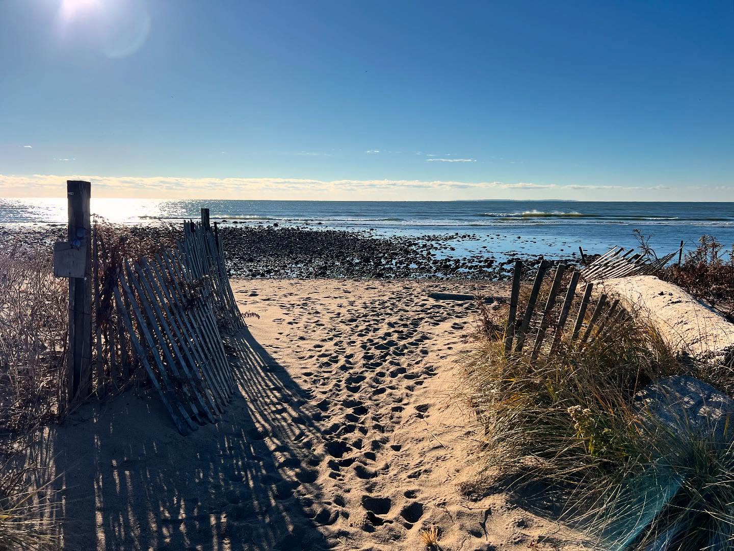 A chilly walk from the cottages this time of year but still worth it for this view ❄️ ☀️
.
.
.
#matunuck #rhodeisland #ocean #getaway #beach #vacation #southcountyri #winter