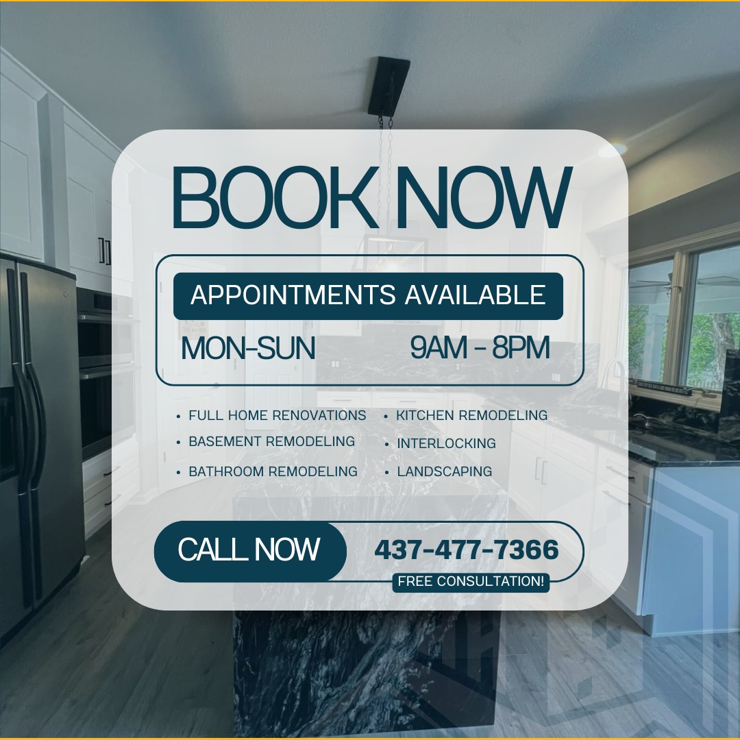 📅 Book Your Appointment Today!
We’re here for you 7 days a week, 9 AM to 8 PM, making it easier than ever to bring your renovation dreams to life! 🏡
✨ Our Services Include:
✅ Full Home Renovations – Turn your vision into reality
✅ Kitchen Upgrades – Modern designs with functionality
✅ Bathroom Remodeling – Luxury and comfort combined
✅ Basement Finishing – Add value and usable space
✅Interlocking – Elevate your curb appeal
✅ Waterproofing & Insulation – Protect your investment
🌟 Why Choose Us?
✔️ Over 500 projects completed
✔️ Professional craftsmanship backed by warranties
✔️ Licensed and insured experts
✔️ Free estimates and consultations
📞 Call or WhatsApp us: (437) 477-7366
🌐 Visit: https://buff.ly/3WmsAPg
📧 Email: info@cedarwooddevelopment.ca
🏡 Serving Toronto and the GTA – Let’s bring your dream home to life!
💡 Free consultations available! Let’s create something amazing together.
#HomeRenovations #TorontoHomes #LuxuryDesign #GTAConstruction #CedarwoodDevelopment#HomeRenovationGTA #TorontoHomeExperts #LuxuryHomeDesign #BasementRenovation #KitchenRemodeling #BathroomUpgrades #TorontoRenovations #TorontoBathroomRenovations #LuxuryBathroomsGTA #BathroomRemodelToronto #RenovationExperts #TorontoRenovations #ModernBathroomStyle #GTAConstruction #TorontoBathroomDesign #TorontoHomeRenovations #BathroomStyleToronto #HomeImprovementToronto #BathroomInspirationGTA #cedarwooddev #LuxuryBathroomsGTA #BathroomRemodelToronto #BathroomInspoGTA #RenovationExperts #TorontoRenovations #ModernBathroomStyle #TorontoBathroomDesign #TorontoHomeRenovations #HomeImprovementToronto