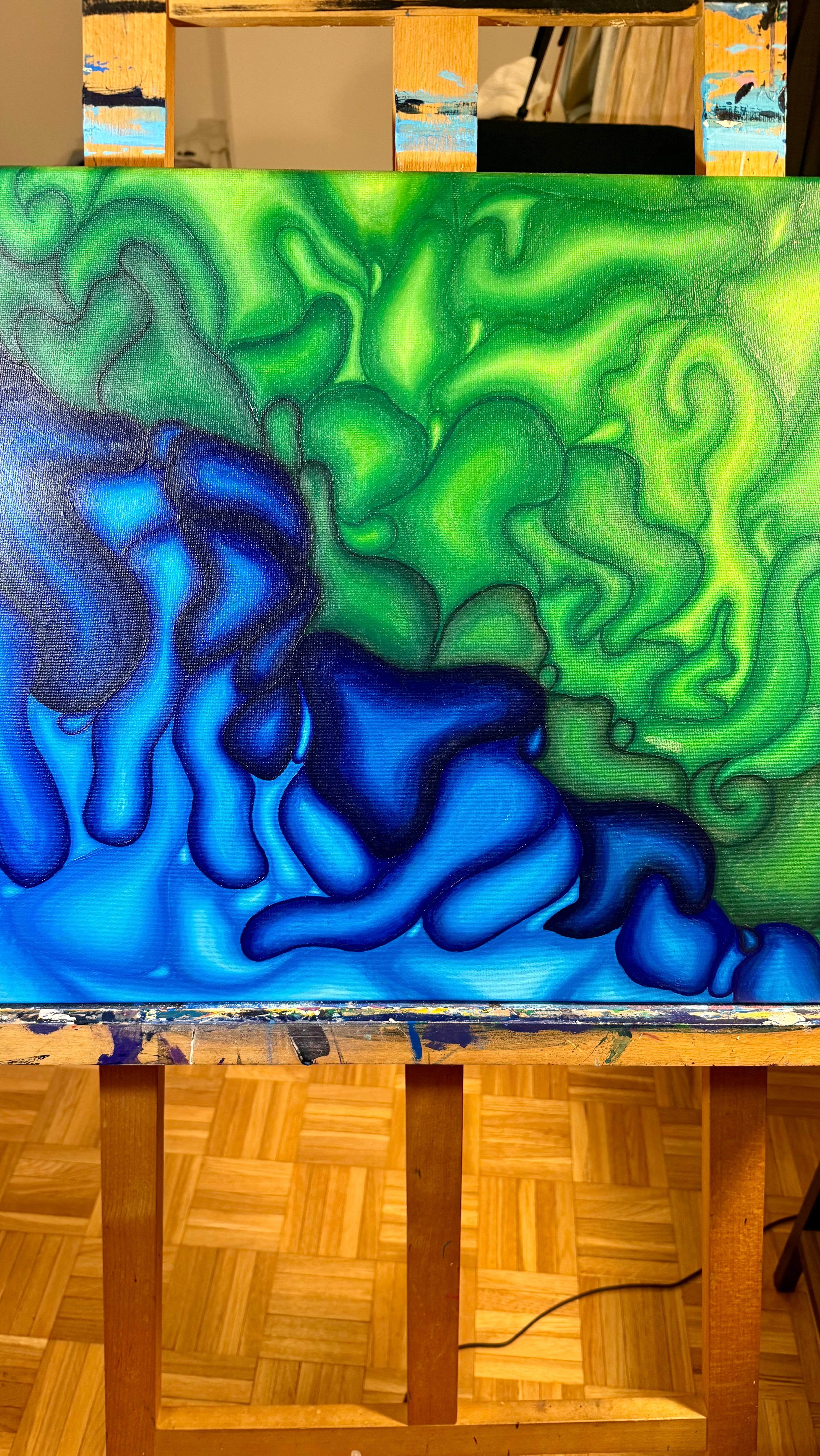 Still painting 😉, Background is done ☺️#abstractart #artinmotion #creativejourney ##timelapse #acrylicpainting