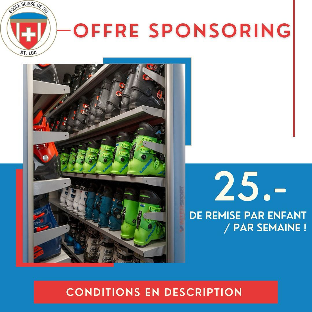 🎿❄️ Avis aux amateurs de glisse ! ❄️🎿
Cette saison, offrez à vos enfants la chance de dévaler les pistes avec style et sécurité grâce à Chabloz Sport ! 📍
✨ Sponsoring: bénéficiez de 25.- CHF de remise par enfant, uniquement pour ceux qui ont réservé une semaine de ski en cours collectif à l’École Suisse de Ski de St-Luc. Conditions : l’enfant doit louer l’équipement complet (ski, chaussures, casque) pour toute la semaine chez nous. 👦👧
🎯 Pourquoi choisir Chabloz Sport ?
* Matériel de haute qualité
* Service client personnalisé
* Partage de votre passion pour le sport
⚠️ Note importante : Cette offre n’est valable que pour l’enfant participant. 🏅
📸 @samuel.devantery