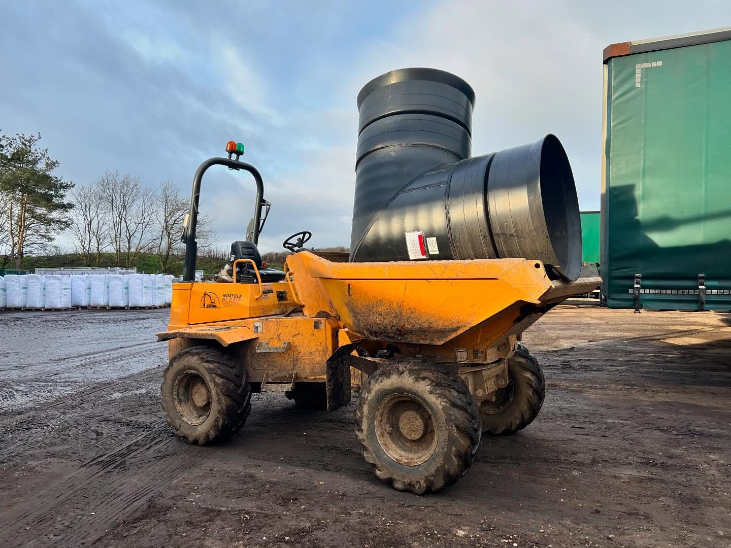 I asked for a 90 degree drainage bend. He came back with part of a rocket I think. #groundworks #deepdrainage #norfolk