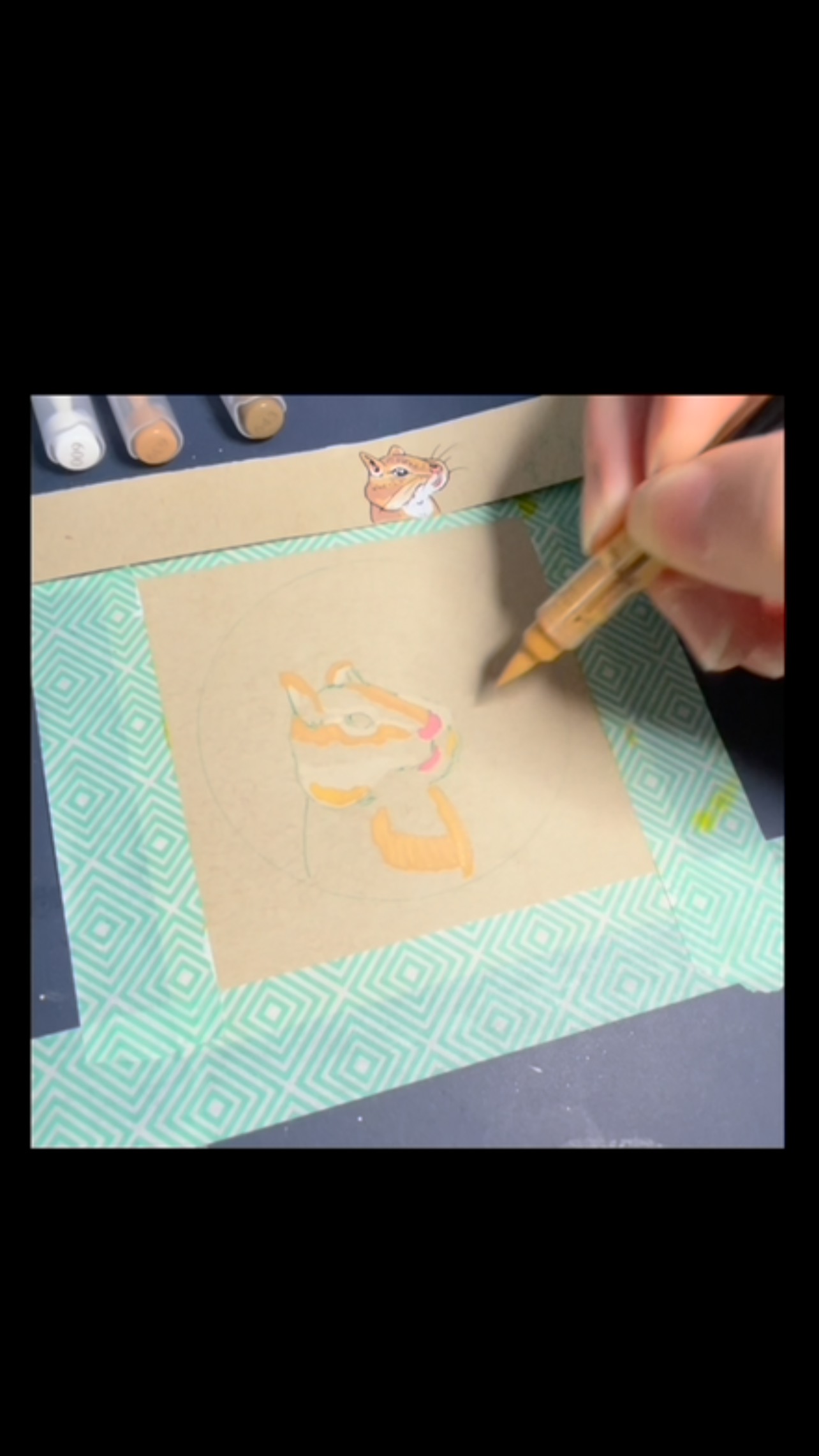 Love playing with these new acrylic makers! 🐿️#artistminiart #artistcards #chipmunk #painting #acyrlicpainting