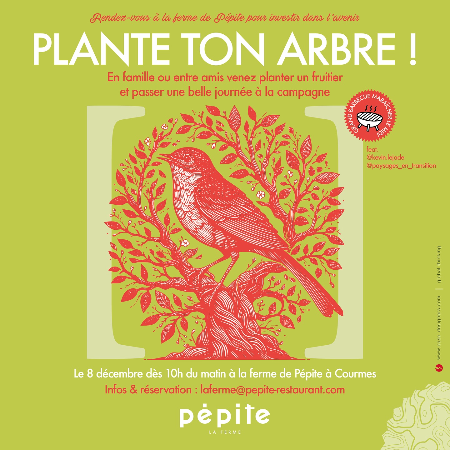 C’était un événement à la ferme de Pépite, la relance du verger avec des espèces anciennes…
Plus d’informations en contactant ease!
.
#design #event #sustainability #sustainable #bio #local #delafermealassiette #pepiterestaurant #designiseverywhere @pepite_restaurant @paysages_en_transition @kevin.lejade