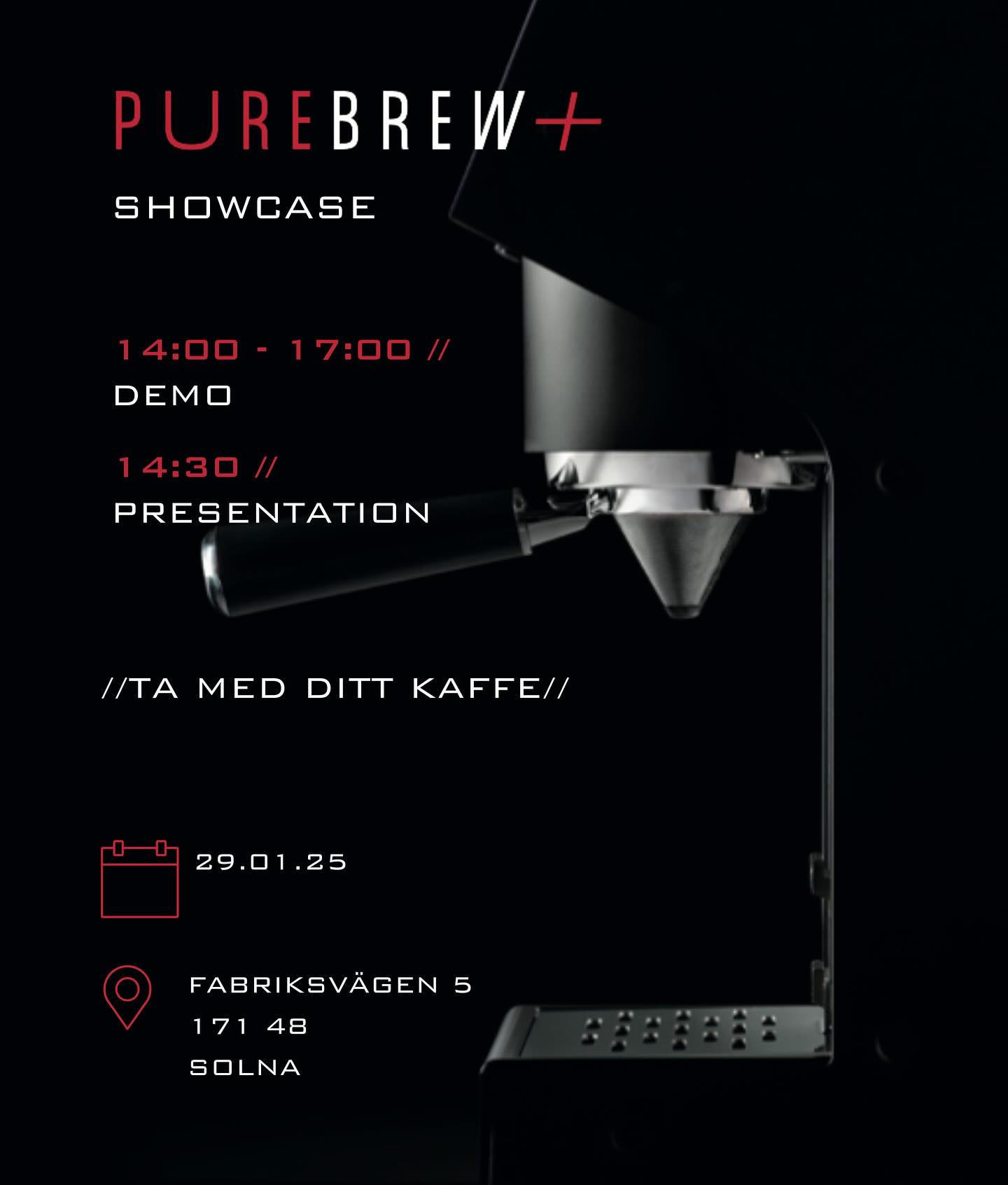 Kom förbi oss på onsdag och testa nya maskinen purebrew+ från @victoriaarduinoofficial tillsammans med vårt team och andra kända ansikten. dm för gästlista 👊👊 👊