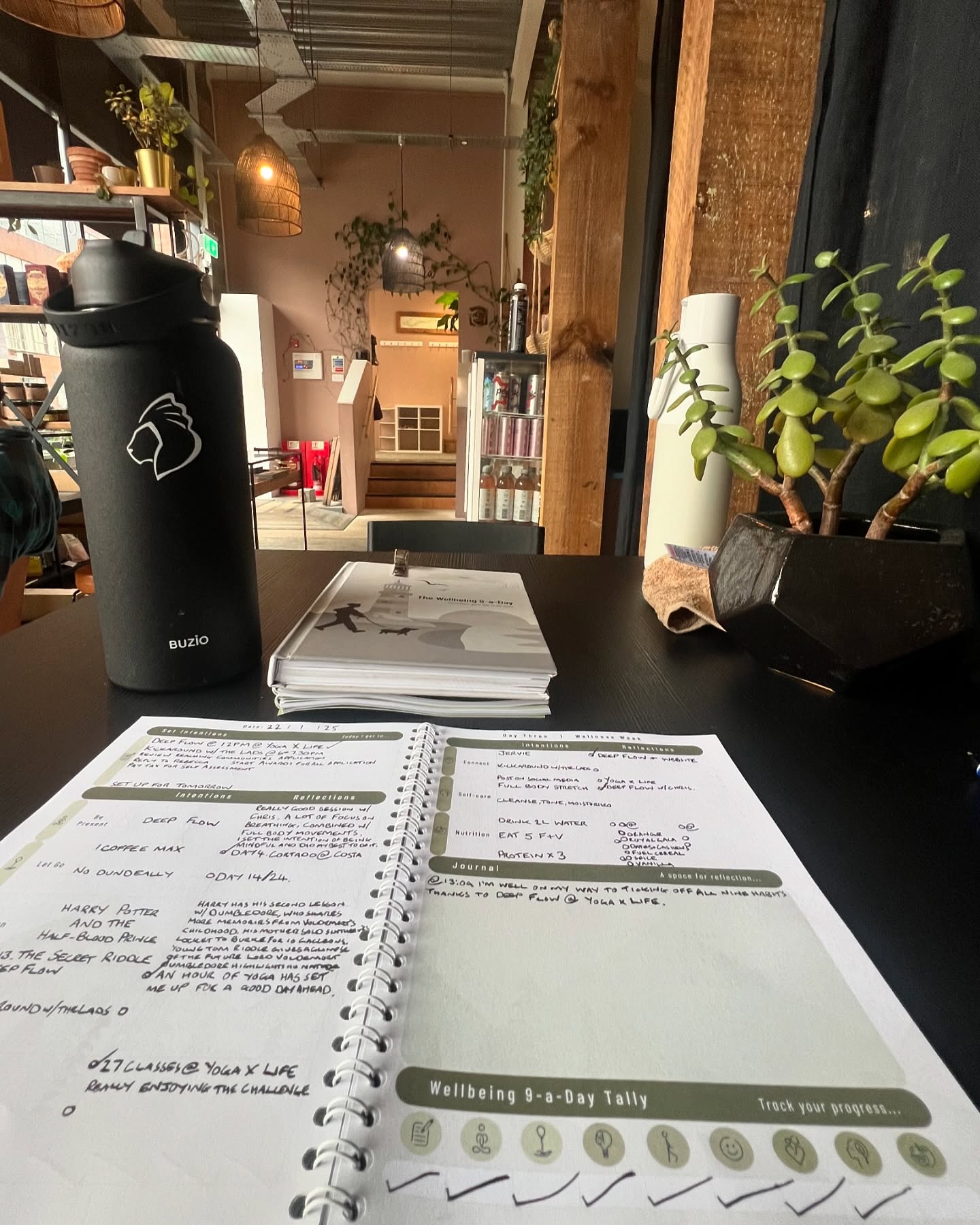 Day Three of Wellness Week and I’ve already ticked off 8 of The Wellbeing 9-a-Day thanks to a Deep Flow yoga session @yogaxlifestudios 🧘🏻♂️🧘🏽♀️
.
.
.
.
.
#thewellbeing9aday #w9ad #wellnessjournal #health #wellbeing #healthandwellness #wellness #holistic #journalingyourway #habits #yourjourney #yourhealth #yourrelationships #setintentions #bepresent #letgo #learn #move #enjoy #connect #selfcare #nutrition #journal #journaling #journalprompts #journalideas #writing #quote #quoteoftheday