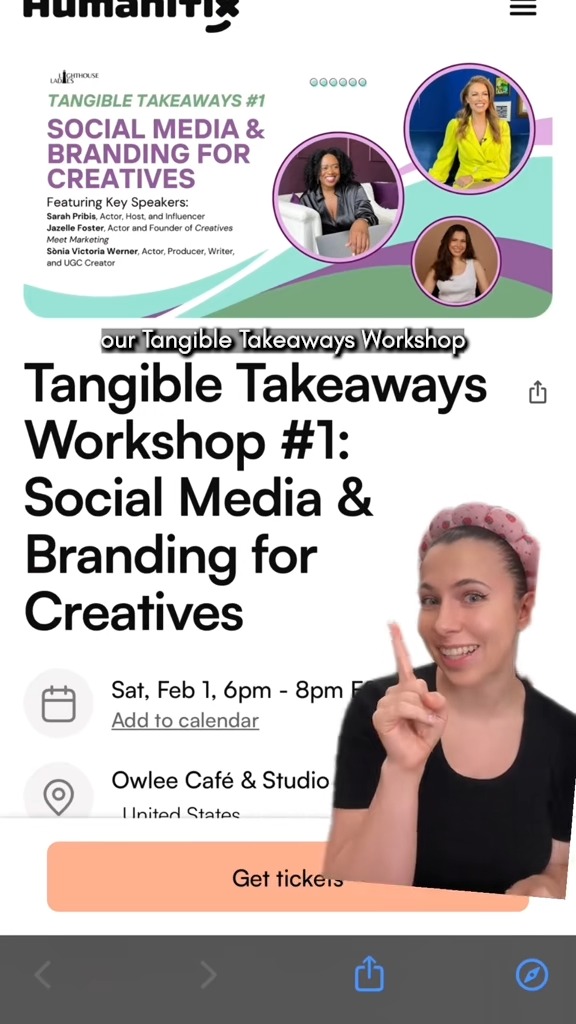 EARLY BIRD TIX ARE LIVE! 🎉
Sick of panels that inspire but leave you stuck? At our Tangible Takeaways series, you’ll leave with real skills, actionable steps, and even professional headshots!
💡Learn from powerhouse speakers like Sarah Pribis, Jazelle Foster & Sònia Victoria Werner on branding, social media, and building your online presence!
👩🎨Plus, enjoy hands-on activities: content creation zones, mood boards, headshots, networking, & more.
☕️Food and bev included!
👉Early bird tickets: $34.99 (until/ 1/25!)— don’t wait! This is your launchpad.
sarahpribis @jazellesartistry @soniavictoriawerner
#NYCevents #CreativeCareer #levelup #contentcreatortips #contentcreatormarketing #socialmediastrategy #creativegoals #artistcollective #womenintheater #womeninfilm #creativecommunity #filmcommunity #talentedwomen #nycproductioncompany #lighthouseladies #TangibleTakeaways