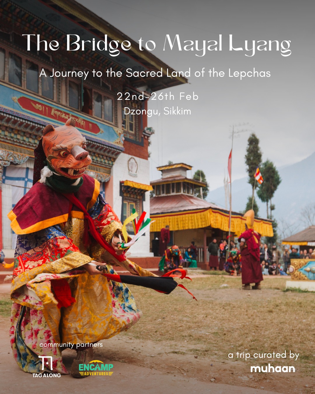 The Bridge to Mayal Lyang | 2nd Edition is Here!
We’re thrilled to announce the second edition of The Bridge to Mayal Lyang—a 5-day immersive journey into Dzongu, the sacred land of the Lepchas.
This time, we’re going deeper into the heart of Dzongu with:
Visits to age-old monasteries and spiritual sites
Exploring orange orchards and meeting the growers
Interactive village trails to connect with the local way of life
Cooking authentic Lepcha dishes with our gracious hosts
Glamping amidst breathtaking landscapes
Experience the myths, the magic, and the harmony between the Lepchas and their land, all while reconnecting with nature and yourself.
Dates: 22nd to 26th Feb
Location: Dzongu, North Sikkim
Seats are limited—reserve yours today!
Link in bio to register and learn more!
#BridgeToMayalLyang #DzonguDiaries #LepchaCulture #CulturalImmersion #EcoTourism #NorthSikkim #CommunityTourism #TravelSikkim #SpiritualJourney #OrangeOrchards #ZeroWasteTravel