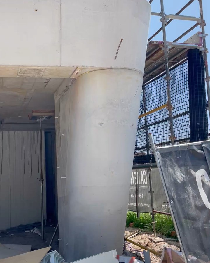 This will be a spectacular project at Concord NSW requiring large diameter raking Radius columns with sloped and curved slab upstands. Bespoke Formwork assisted with the 3 D modelling to create the architectural intent. Photos of the finished concrete structure yet to come.#rakingconcrete columns #curvedconcretewalls #architecturalconcrete #3dmodelling #bespokeformwork
