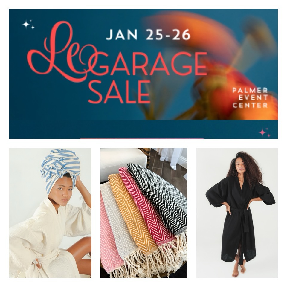 ✨LE GARAGE SALE✨ This weekend! 🎉🎉
January 27-28 Palmer Event Center.
Save BIG at one of our favorite events of the year.
More than 100 brands will be under one roof at Parmer Event Center. This is the shopping event where every single rack is a sale rack.
At our booth you can find hand-woven Turkish Robes, Kimonos, Turkish beach/bath towels, Throws/Blankets produced using the finest Turkish cotton.
Most of the products in our booth will have the best prices.
Buy tickets and more info: legaragesale.net
@legaragesale
See you there!🌸
📍Palmer Event Center
🗓️ January 26-28