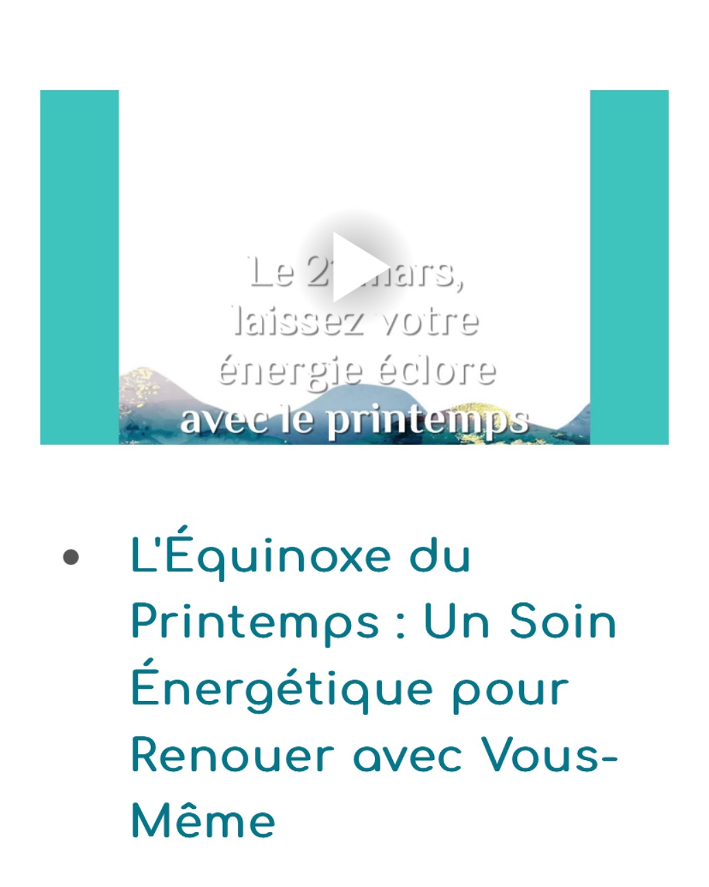 Retrouvez l article complet sur mon blog:
À l’équinoxe du printemps, un équilibre subtil se crée entre la lumière et l’ombre,Yin et Yang.
C’est un moment parfait pour vous reconnecter à votre propre équilibre intérieur. En médecine traditionnelle chinoise, cette saison est celle du foie, l’organe du renouveau, des émotions et de l’énergie vitale.
C’est le moment idéal pour purifier votre corps, libérer vos tensions et inviter la vitalité!
https://www.lenergieenequilibre.com/post/l-équinoxe-du-printemps#calme#mtc #equilibreenergetique #foie#L'Équinoxe du Printemps : Un Soin Énergétique pour Renouer avec Vous-Même