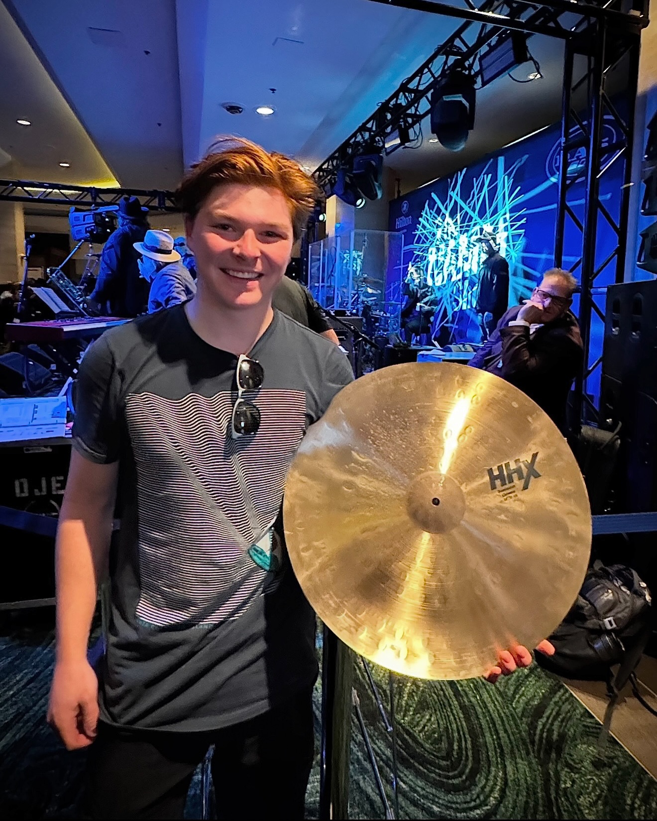 NAMM isn’t the same without Dom, so glad I got to pick up my very own ‘Dominator’ from @chrisstankee @sabiancymbals earlier this week so I could play it at this years show with @felixmartinmusic. It sounds HUGE @global2dom