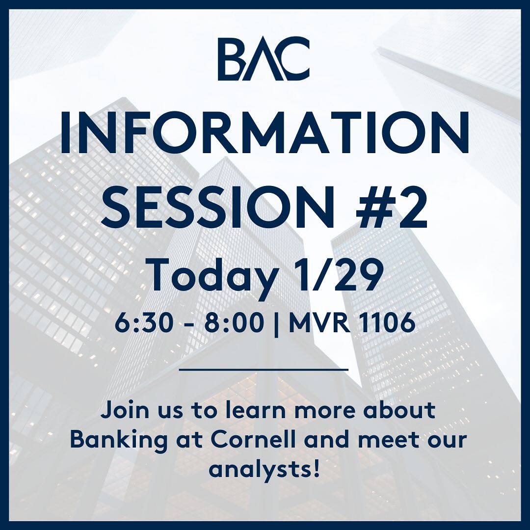 Join BAC today for our second information session! This is a great way to learn about the club before submitting applications. See you all there!