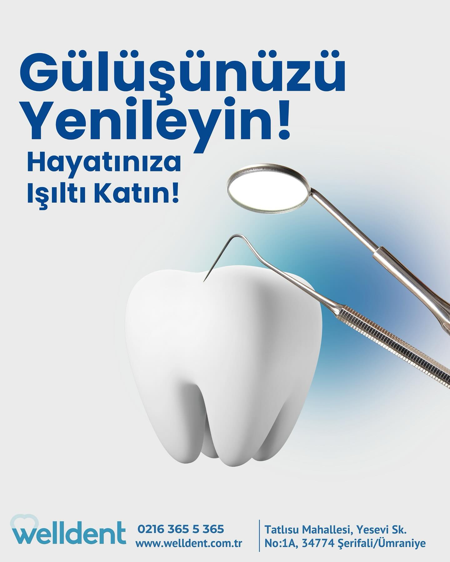 Gülüşünüzü Yenileyin! 🦷
Hayatınıza Işıltı Katın. 💫
📱 0 216 365 5 365
🖱️ www.welldent.com.tr
📌 Bu paylaşım bilgilendirme amaçlıdır.
Reklam ve rekabet amacı içermemektedir.
#Welldent #SağlıklıGülüşler #BirÖmürTebessüm
#WelldentDişKliniği #TatlısuMahallesi #Ümraniye
#Şerifali #İstanbul #DişSağlığı #DişHassasiyeti