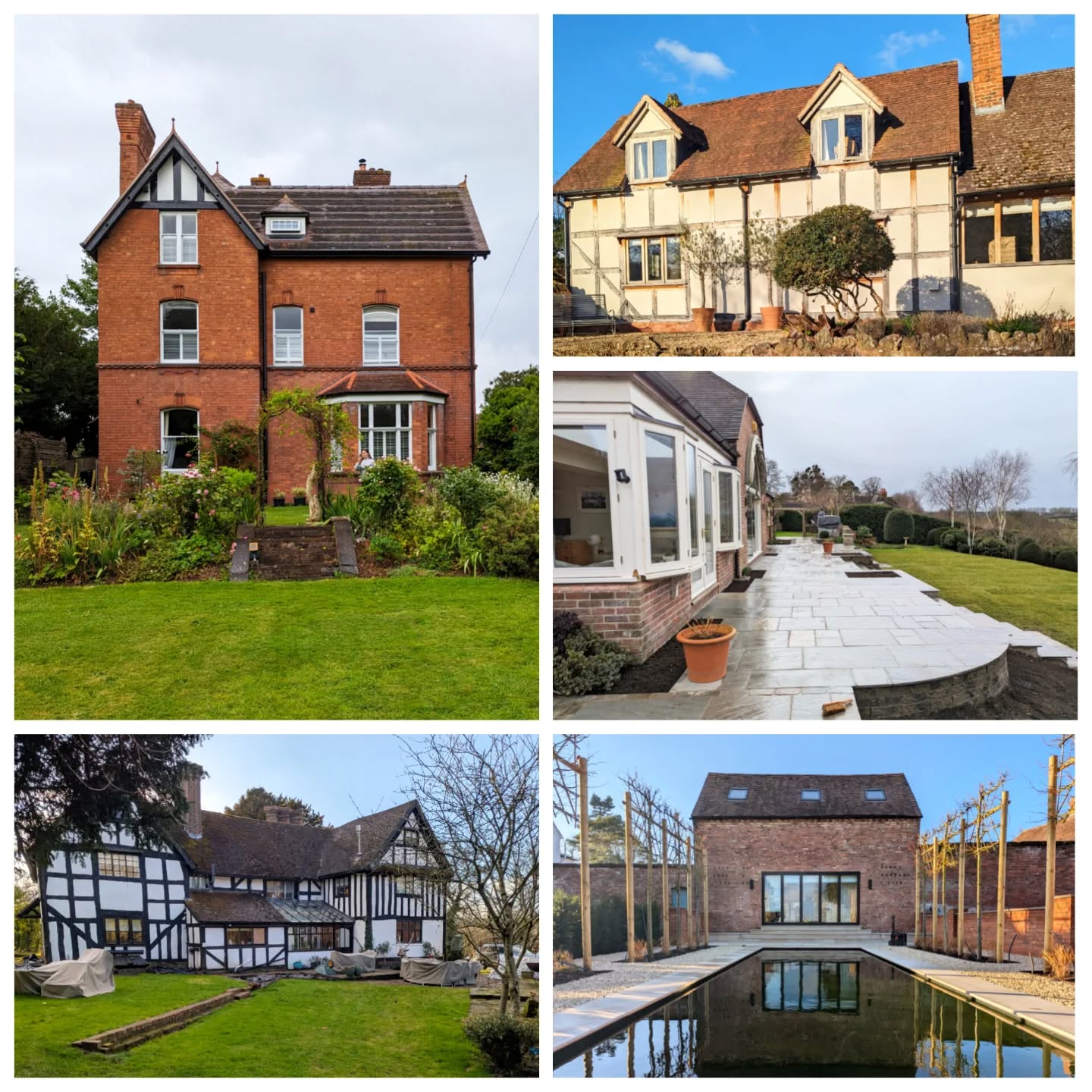 Fabulous February! ๐ก Last week was the first full week of February and the design & construction team were spread across these 5 sites, all in various stages of design, construction, and completion.
We're feeling very privileged and proud to work with such lovely people at such beautiful properties. ๐
Clockwise from bottom left:
- Tudor-era black & white. 1000sqm of the total estate has reached detailed design & costing stage.
- Victorian ex-rectory. About to break ground on part of the total 0.75 acre plot.
- Timber frame (16-18th century?) barn conversion. Just completed the survey & acclimatsation stage for the stunning 5 rural acres, ready for design.
- Modern, self-build family home. Substantial terraced garden, part of a rural 3 acre plot, completed ๐
- Heritage cider barn conversion. Part of a phased and ongoing design & construction project, with more yet to do elsewhere on the 2 acre ex-farmhouse site.
(We have other lovely clients and properties in the pipeline too, sorry if we missed you out, we just didn't see you last week!)
#EnvisageGardens
#DesignedByExpertsCreatedByCraftsmen #ExquisiteBespokeLandscapes #WorcestershireGardenDesign
#landscapearchitect #landscapearchitecture #landscapedesign #gardendesign #gardendesigner #gardens #gardensofinstagram #gardensofig #worcestershire #worcester #cotswolds #countryside #countrylife #countryliving #heritage #heritagestyle #heritagesite #heritageproperty