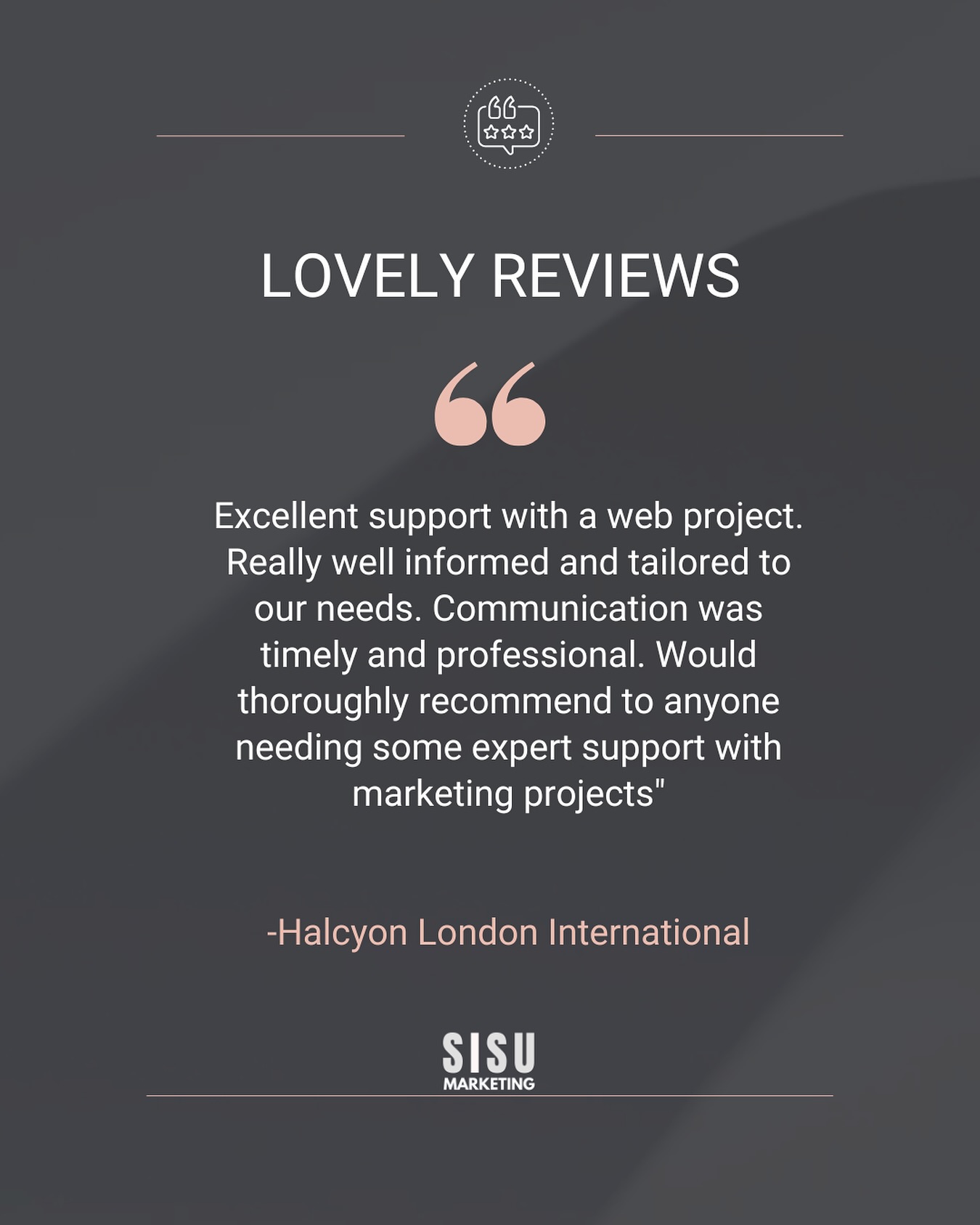 Thank you to our amazing clients for their lovely reviews!
#lovelyreviews
#sisumarketing