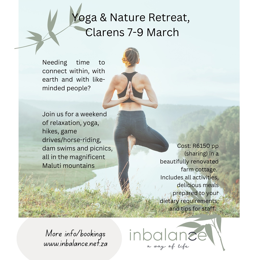 Bookings are open for our upcoming Yoga and Nature Retreat and we are SO excited to be back at the beautiful Letsatsi Mountain Lodge. Bordering the Golden Gate National Park, this 1000 ha piece of heaven is yours for a weekend of yoga, hikes, horse-rides, game driving and more. For the less adventurous or for those needing to lie low for the weekend, the lodge’s farm style accommodation with carefully chosen finishes makes it a homely and nurturing space. Relax on your private patio, around the pool deck, at the fire boma or at the dam, enjoying delicious produce from the farmhouse kitchen. What could be better? We can’t wait to welcome you!