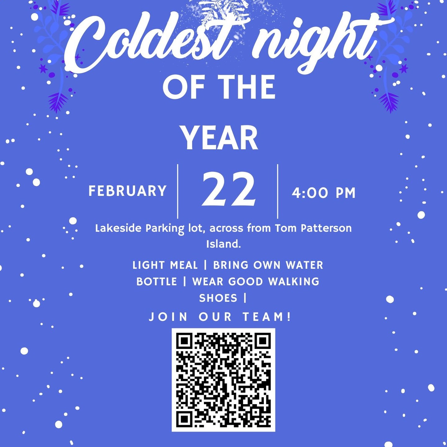 🌟 Join Stratford Cygnets in the Coldest Night of the Year! 🌟
We're walking together to raise funds in the fight against hurt, hunger, and homelessness. 💙
We'd love for you to join our team and walk alongside us—or, if you're able, donate a few dollars to support this important cause. Every step and every dollar makes a difference!
👉 https://secure.e2rm.com/registrant/TeamFundraisingPage.aspx?teamID=1027356&langPref=en-CA
Thank you for helping us make our community stronger and more compassionate. 💛