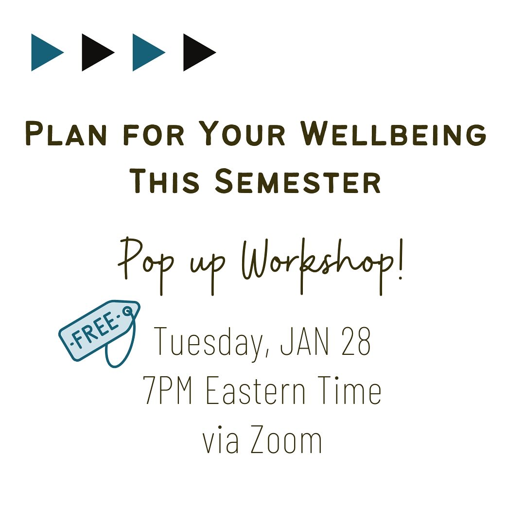 This Tuesday! Gentle guidance for planning ahead for how you want to feel and what you really need this semester.
“Plan for Your Wellbeing This Semester” via Zoom on Tuesday, January 28 at 7PM Eastern time.
Free and open to all higher ed folks! Link in bio for more info and RSVP to let me know you’ll be there.