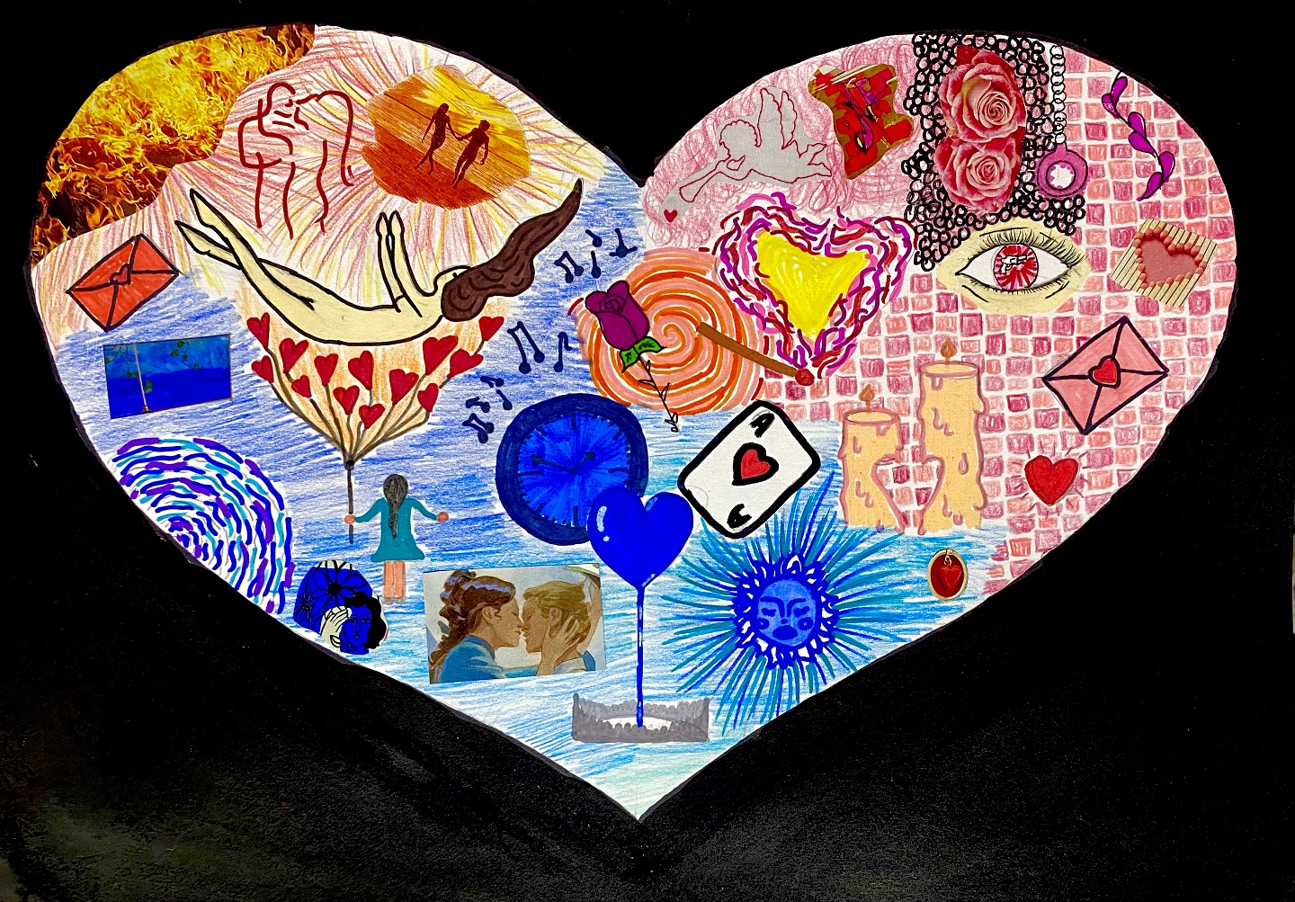 Inspiration #nikidesaintphalle Valentine cours ados #atelierdartsplastiques #multitechniques #collage