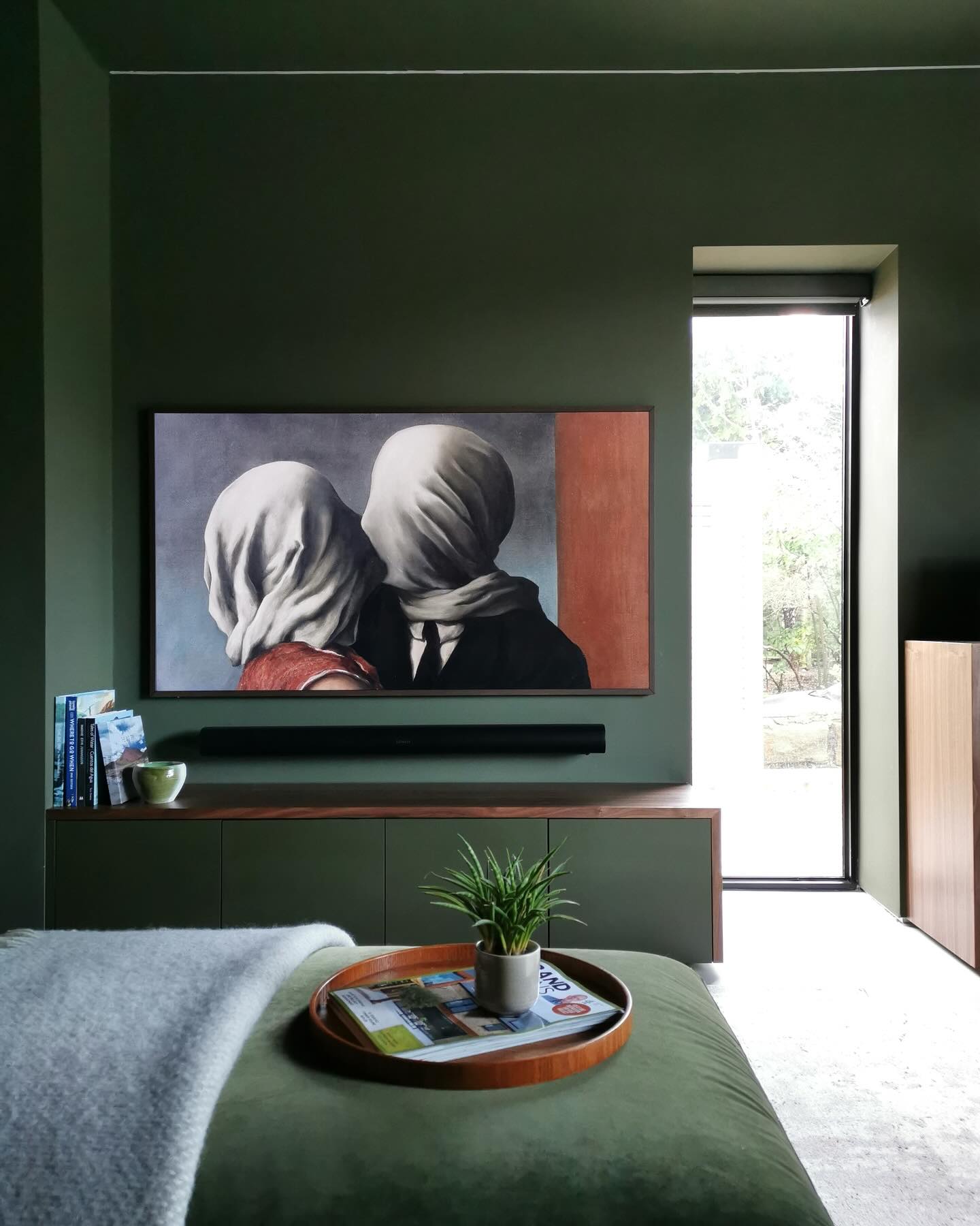 A little peep into the snug at @from_retro_to_eco this morning. Working alongside @potes_smart_homes we’ve created a room for serious movie lovers. With integrated surround sound, discrete dimmable lighting, automated shading and walls, ceiling and bespoke joinery colour drenched in @littlegreenepaintcompany Invisible Green this is the perfect spot for ‘Friday Family Film Night’.
Whilst TV watching is this room’s main attraction, I was keen to create a space that was also just very nice to sit in during the rest of the week. In a home that’s mainly open plan, it’s key that you have a few spaces where you can close a door. Our homes are meant to support and nurture family connections providing opportunities for being together…. but having the option to disconnect from time to time is equally important.
I’m sure my fellow INFJ’s will agree 😉
#designforwellness
#makingspaces
#makingspace