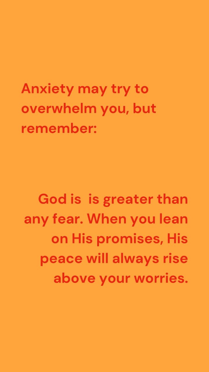 Anxiety may feel overwhelming, but Scripture reminds us of a greater truth: God is bigger than our fears.
🌿 1 John 4:18 — Perfect love casts out fear.
🌿 Philippians 4:6 — Don’t be anxious; bring everything to God in prayer.
🌿 Joshua 1:9 — Be strong and courageous; God is with you wherever you go.
🌿 John 14:27 — Jesus gives us His peace, not as the world gives.
🌿 2 Timothy 1:7 — God gave us a spirit of power, love, and a sound mind.
🌿 Psalm 55:22 — Cast your cares on the Lord, and He will sustain you.
🌿 Proverbs 3:5-6 — Trust in the Lord with all your heart, and He will direct your path.
🌿 Hebrews 13:6 — The Lord is our helper; we will not fear.
🌿 1 Peter 5:6-7 — Humble yourselves and cast all your anxieties on Him because He cares for you.
Anxiety doesn’t stand a chance when you fix your eyes on Him. Trust His promises, lean on His Word, and remember: His peace is greater than any fear.
Repost: @ armorofGodshop