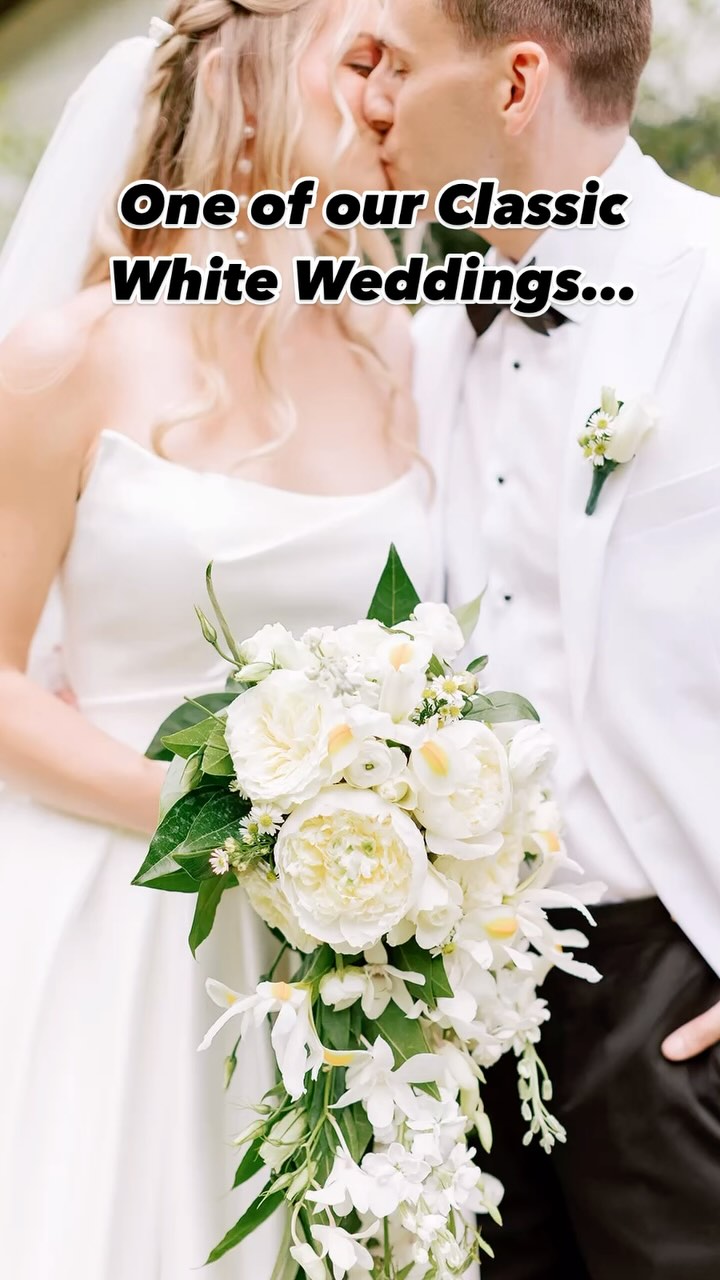This was one of our classic white weddings from 2024. These play particularly well when you already have a really beautiful backdrop as the colors don’t clash with your background colors for attention. #walkingwindfarmandflorist #rosemontmanor #shenandoahweddingprofessionals #huntcountrycelebrations #katieanniephotography #whitewedding #classicwedding #novawedding